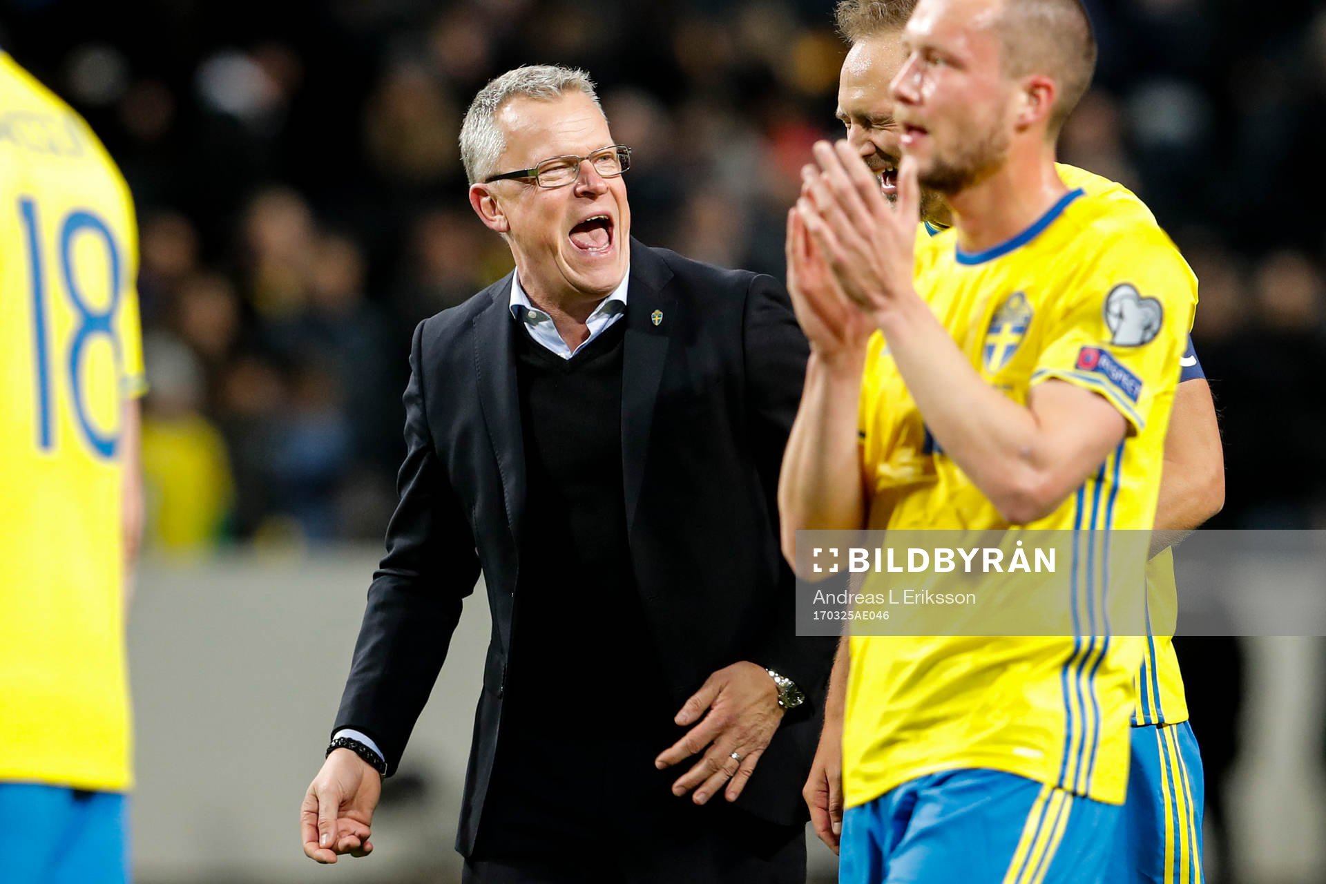 Sveriges förbundskapten Janne Andersson och Andreas