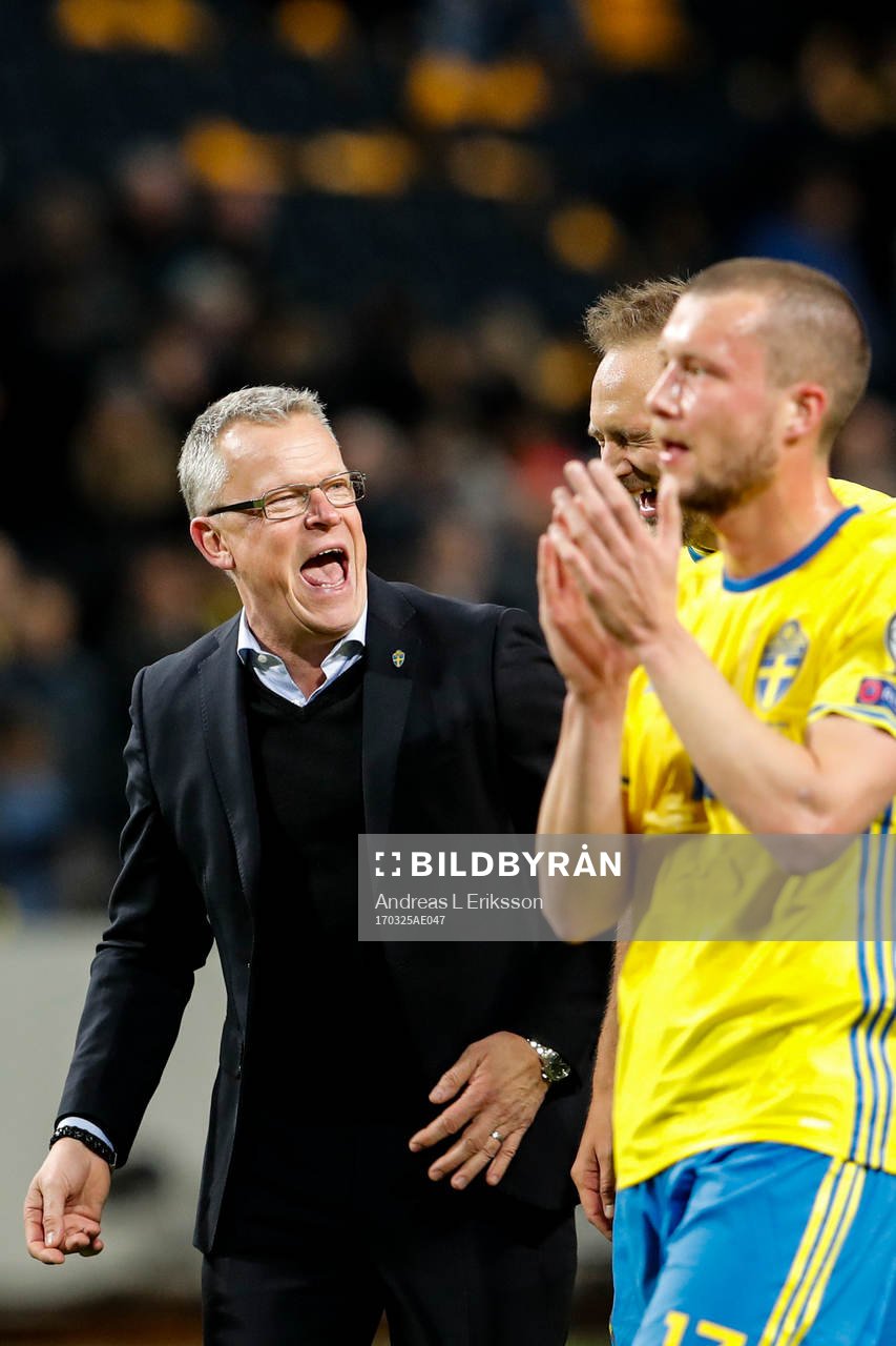 Sveriges förbundskapten Janne Andersson och Andreas
