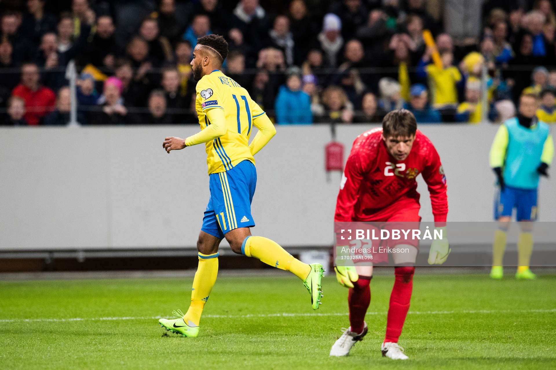 Sveriges Isaac Kiese Thelin gr 4-0 och Belarus Andrei