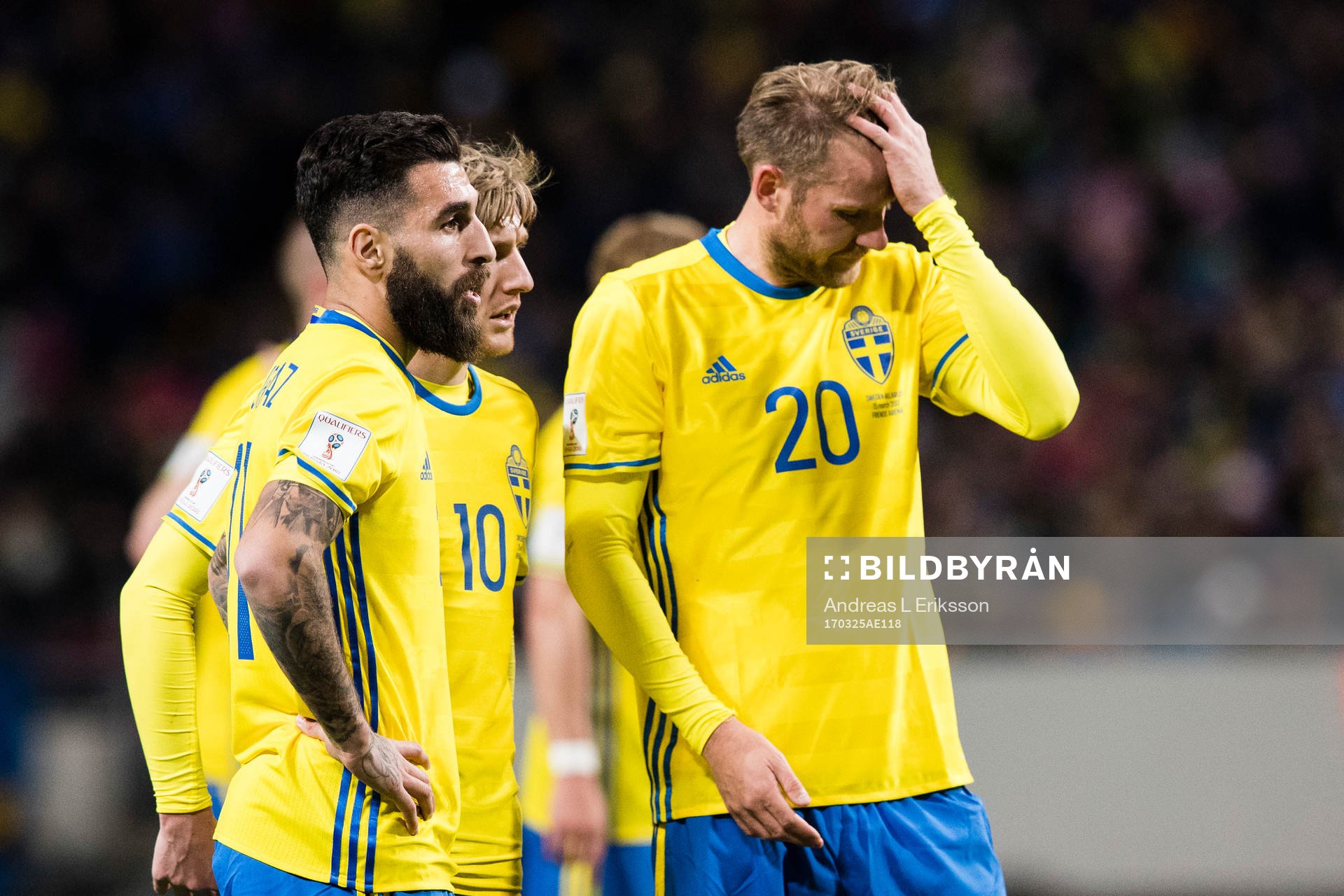 Sveriges Jimmy Durmaz, Emil Forsberg och Ola Toivonen