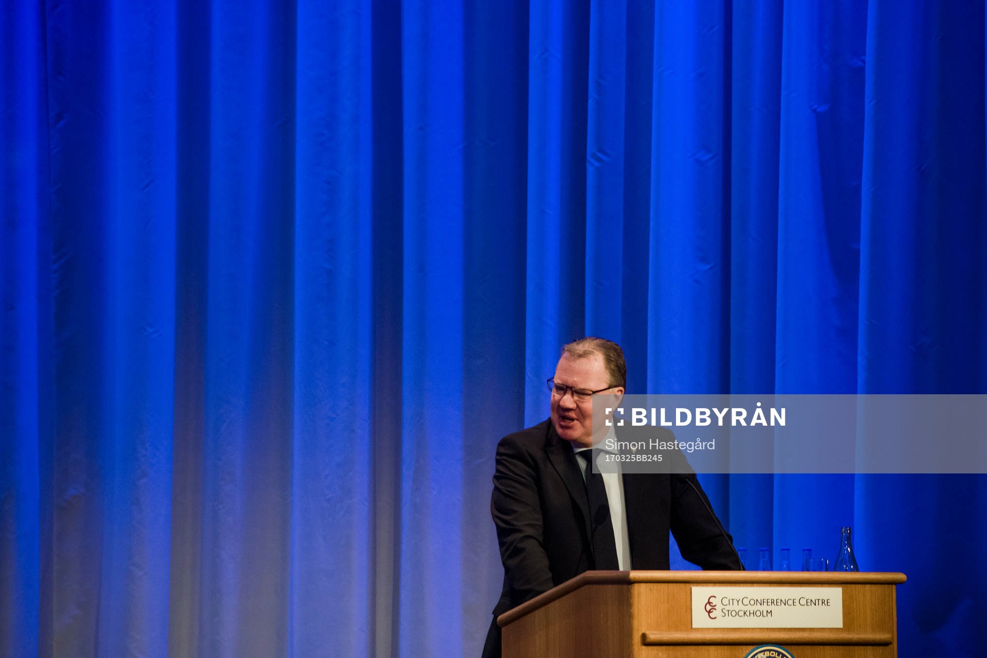 Förbundsordförande Karl-Erik Nilsson under Svenska Fotbollsförbundets årsmöte den 25 mars  2017 i Stockholm.
