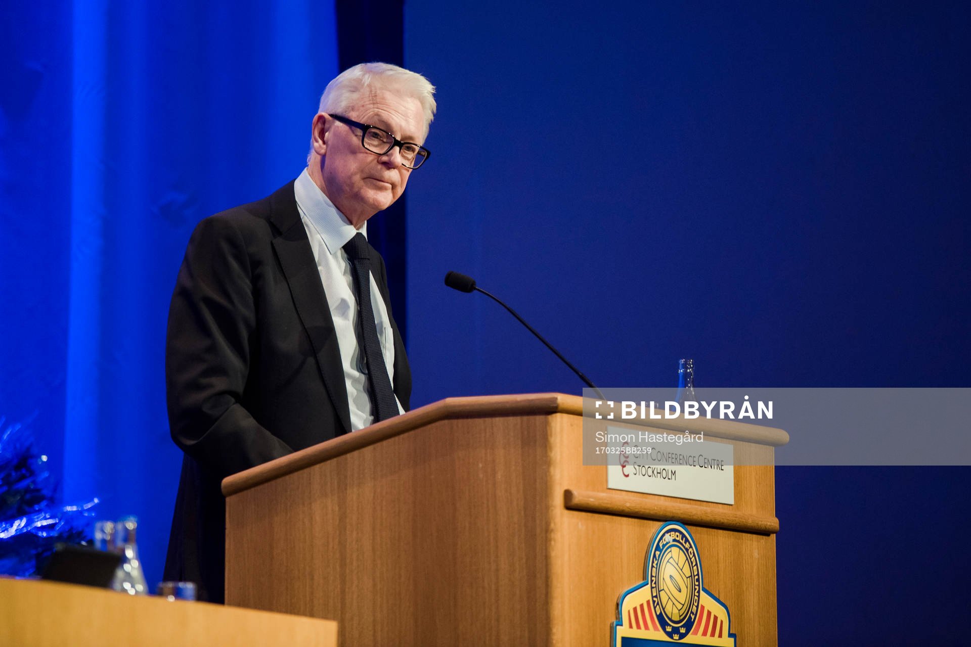 Senior Advisor Sune Hellströmer  under Svenska Fotbollsförbundets årsmöte den 25 mars  2017 i Stockholm.