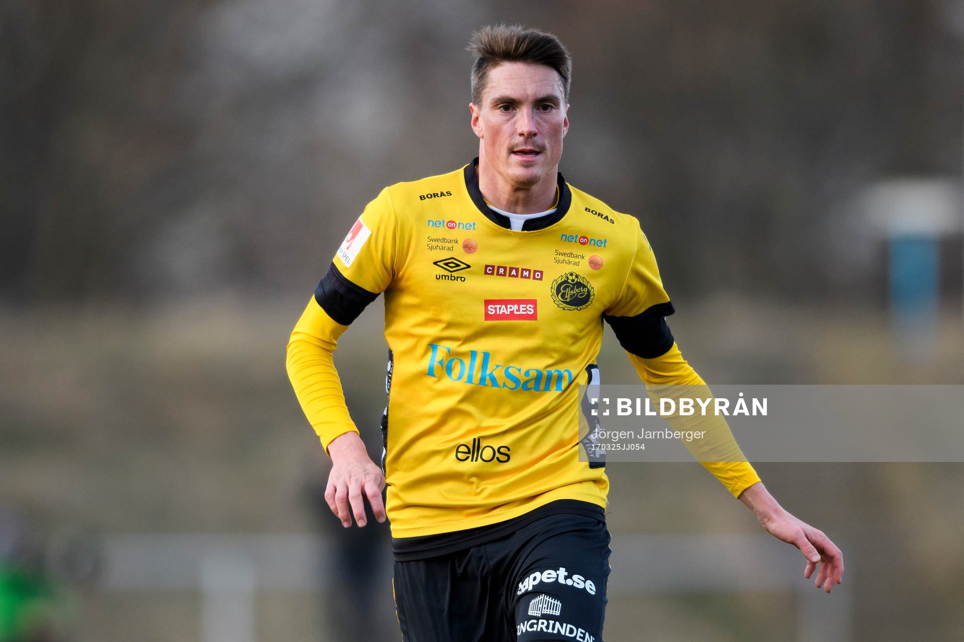 Elfsborgs Lasse Nilsson under träningsmatchen i fotboll mellan Halmstad och Elfsborg den 25 mars 2017 i Halmstad.