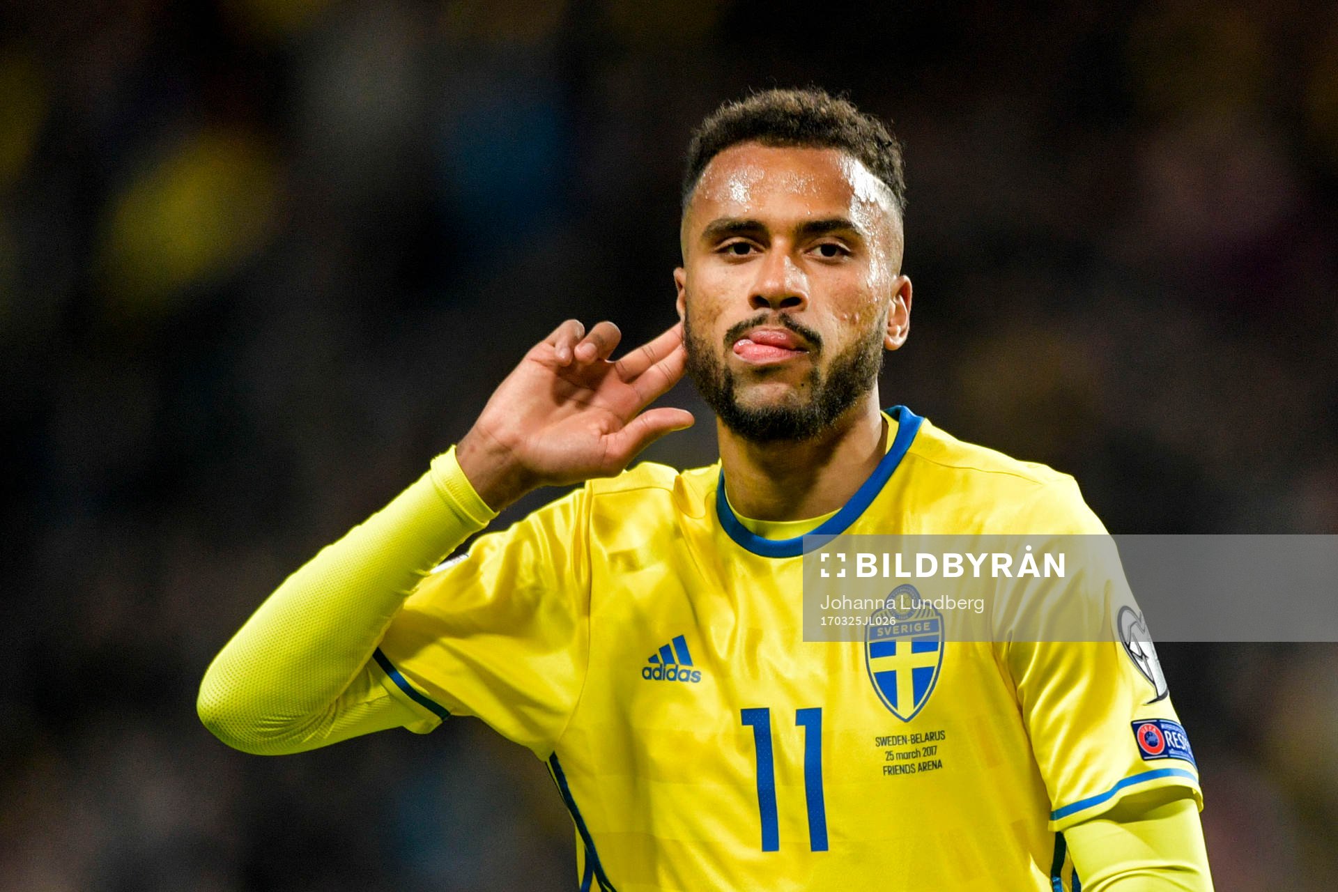 Sveriges Isaac Kiese Thelin jublar