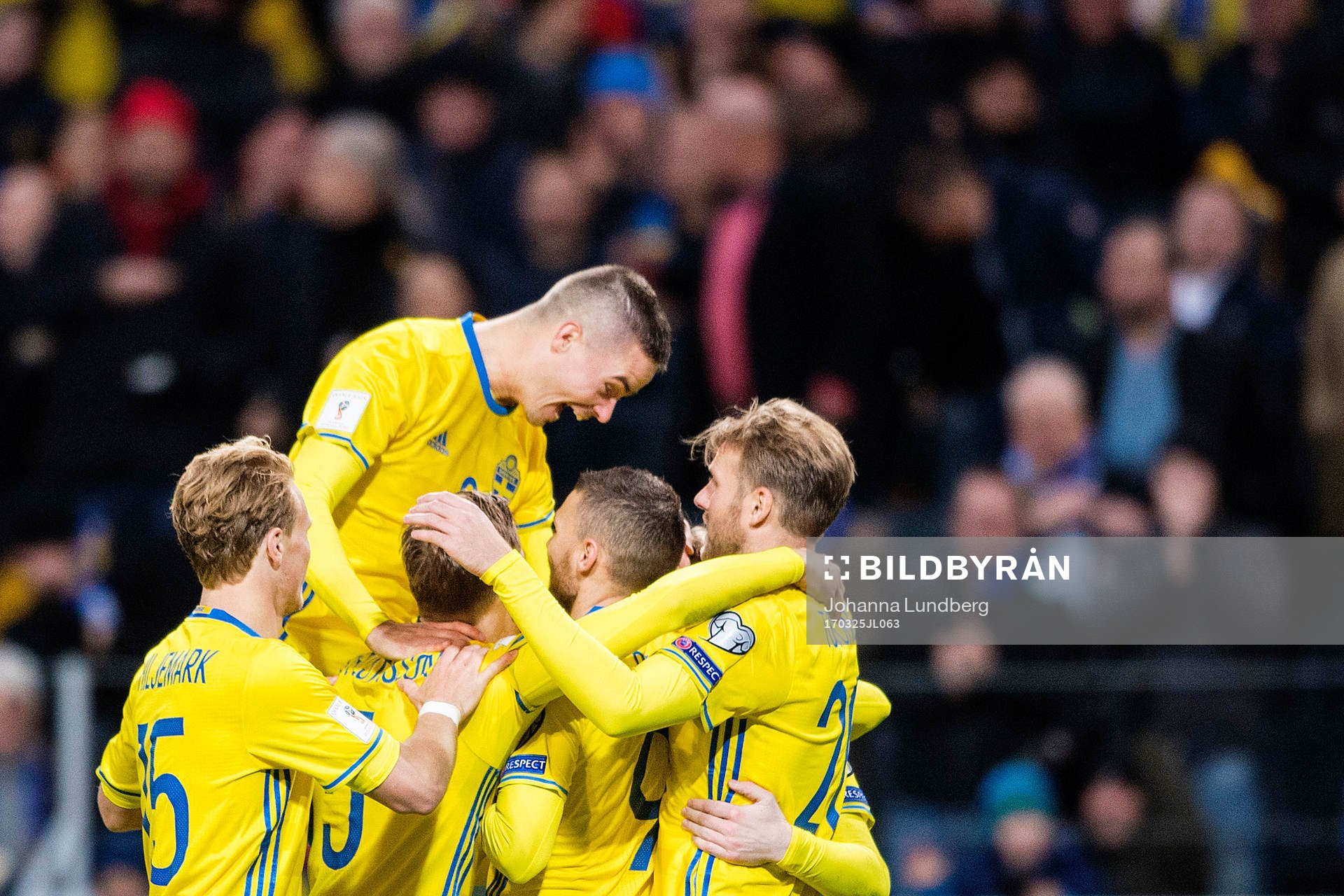 Sveriges Mikael Lustig, Oscar Hiljemark och Ola Toivonen