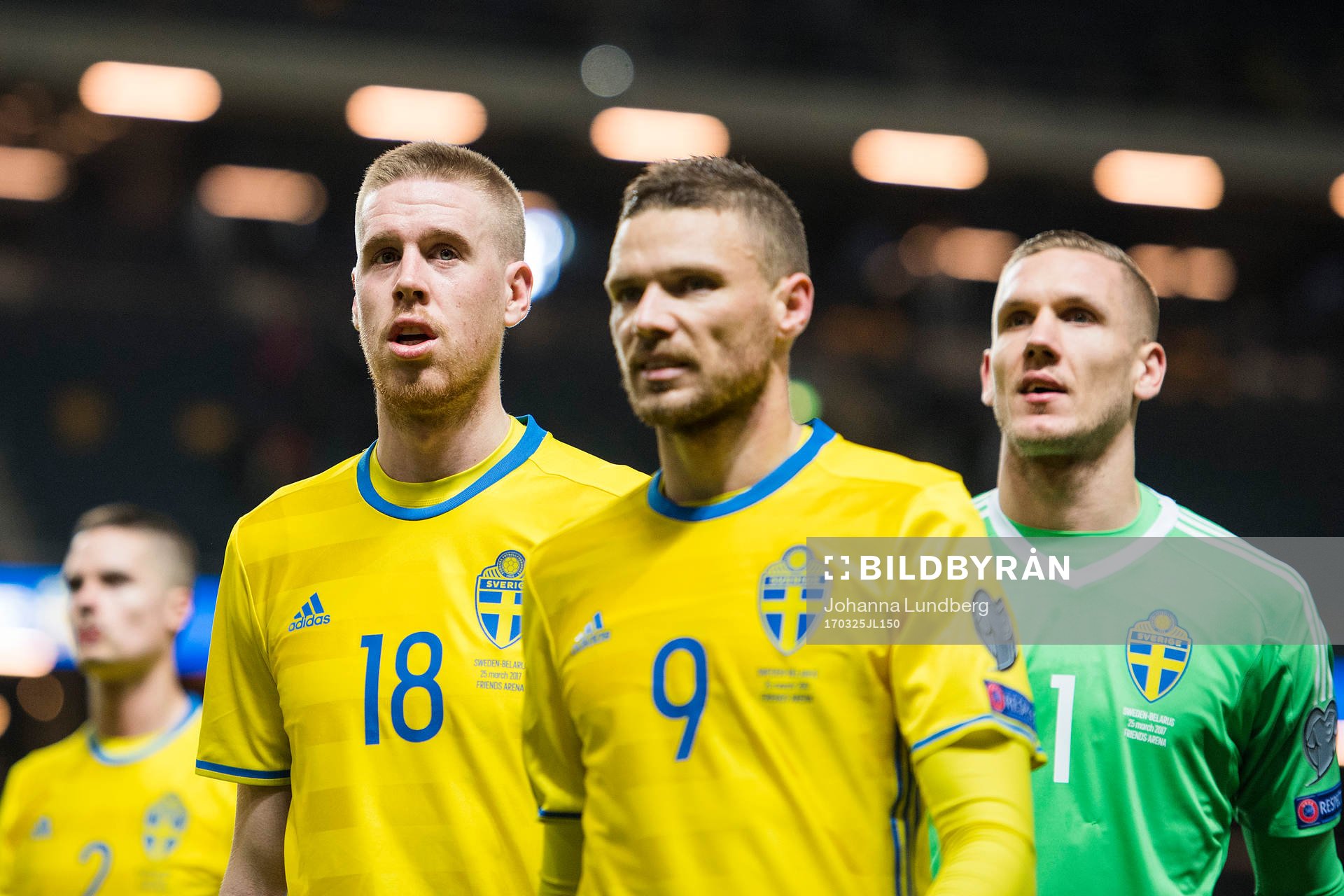Sveriges Pontus Jansson, Marcus Berg och målvakt Robin