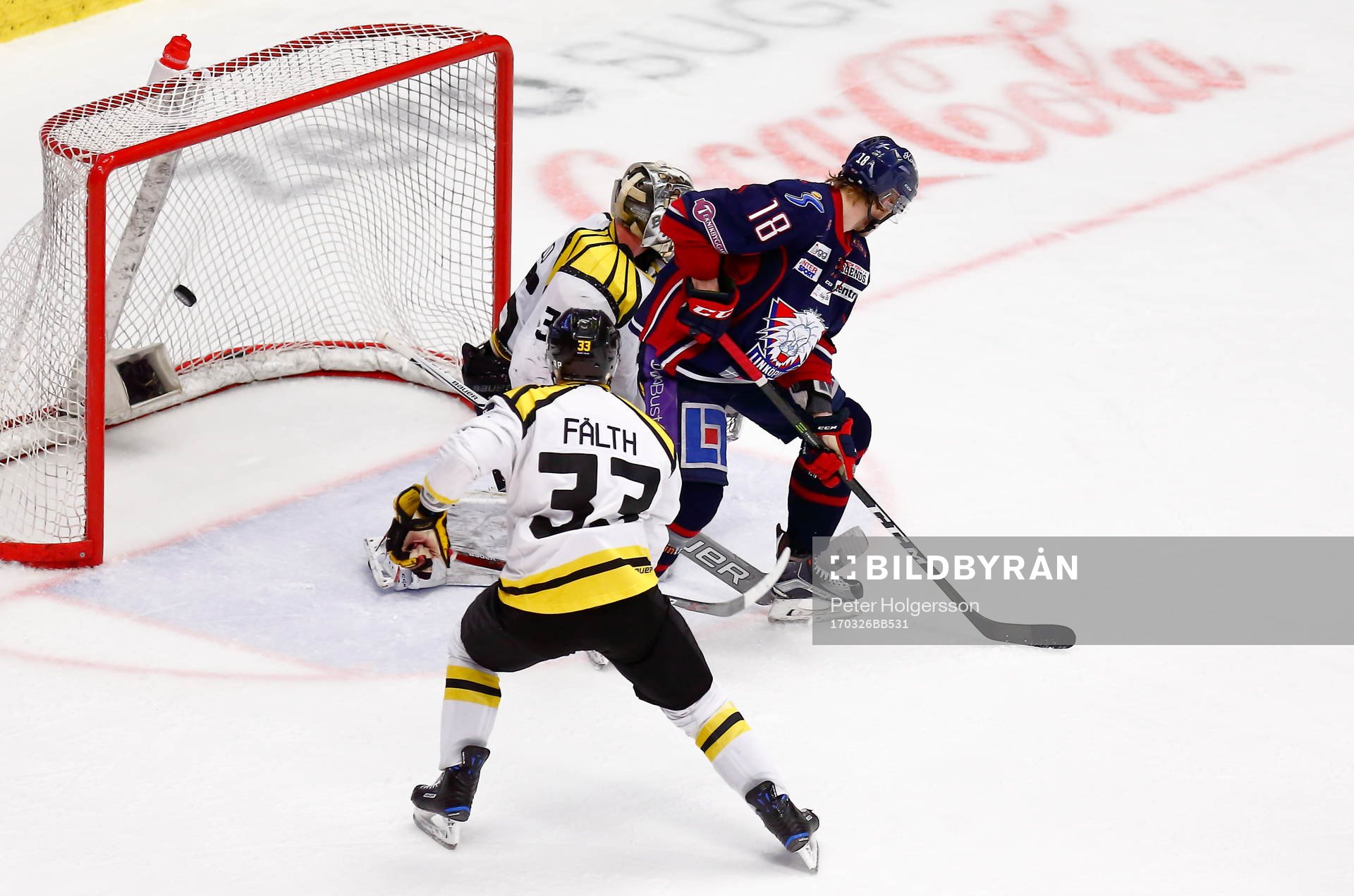 Mål 2-2 av Linköpings Emil Kristensen förbi Brynäs