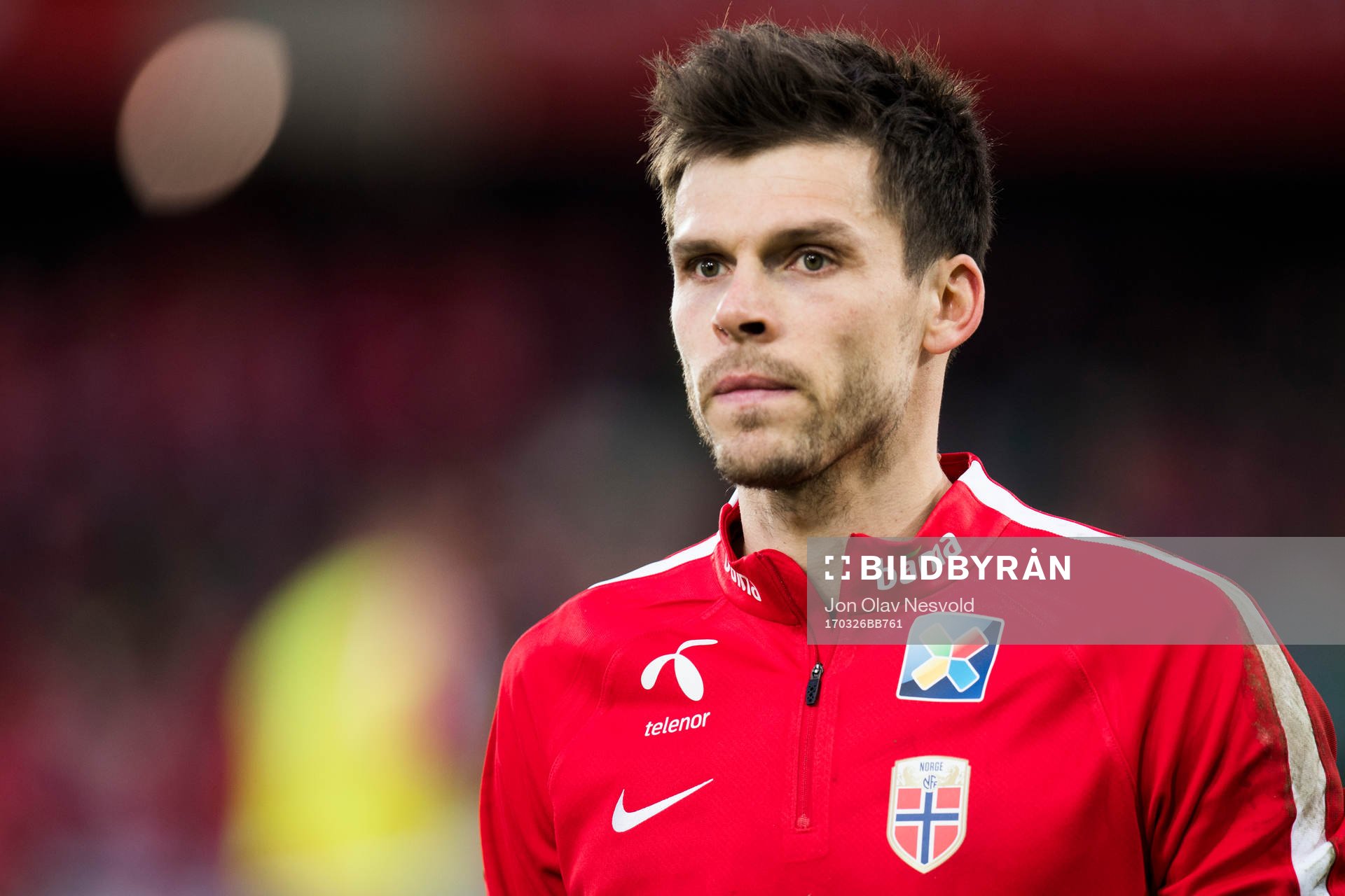 Norges keeper Rune Almenning Jarstein inför fotbollsmatchen i VM-kvalet mellan Nordirland och Norge den 26 mars 2017 i Belfast.
