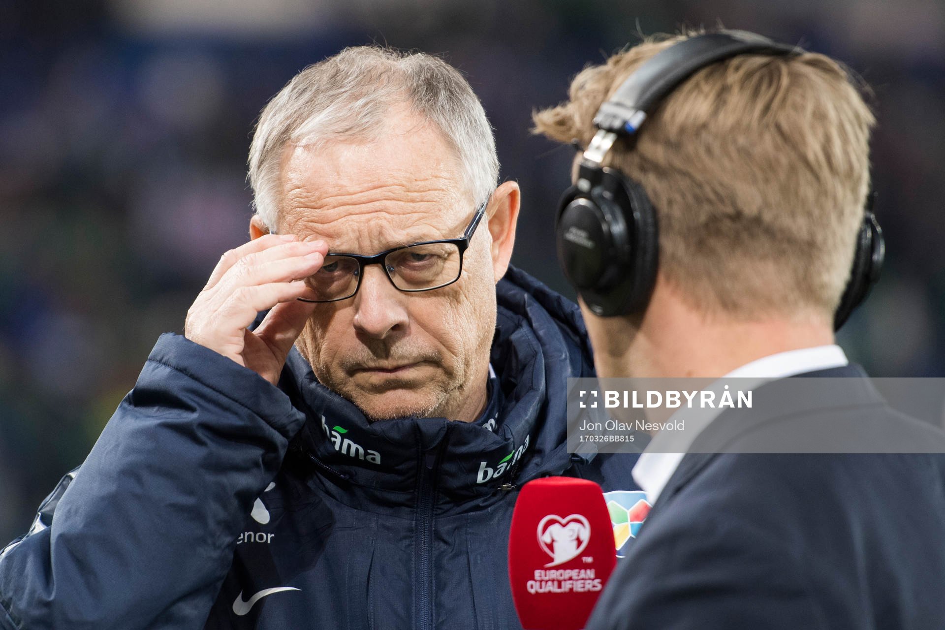 Norges förbundskapten Lars Lagerbäck intervjuades