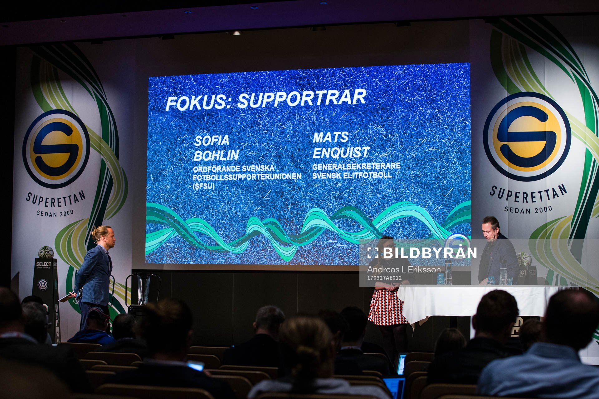 Konferencier Jesper Hussfelt, Sofia Bohlin, ordförande