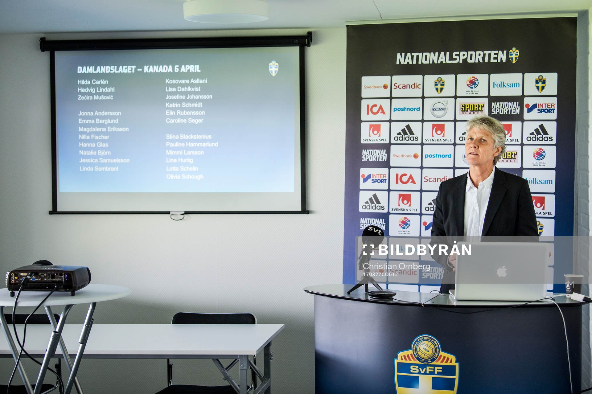 Förbundskaptenen för svenska damfotbollslandslaget, Pia