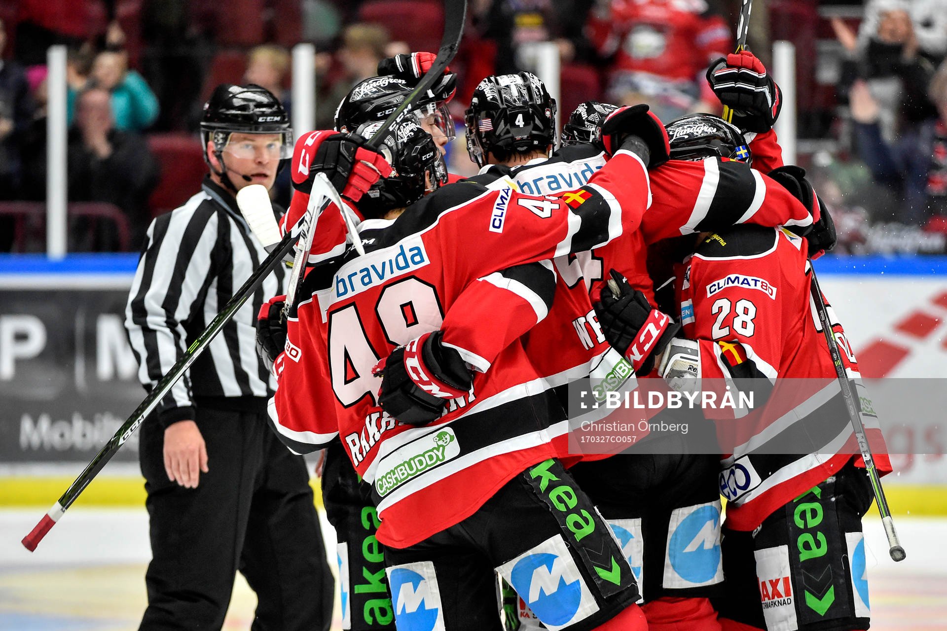 Malmö Redhawks Ilari Filppula jublar med lagkamrater