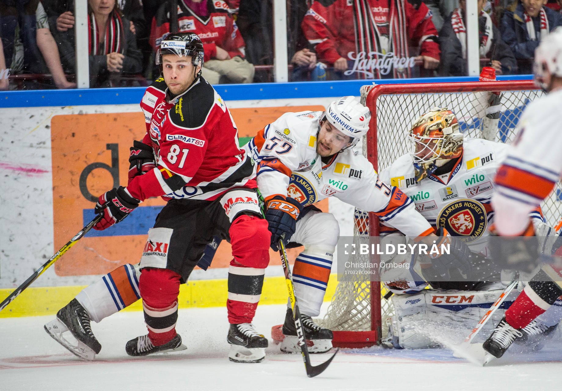 Malmö Redhawks Ilari Filppula mot Växjös Arvid Lundberg