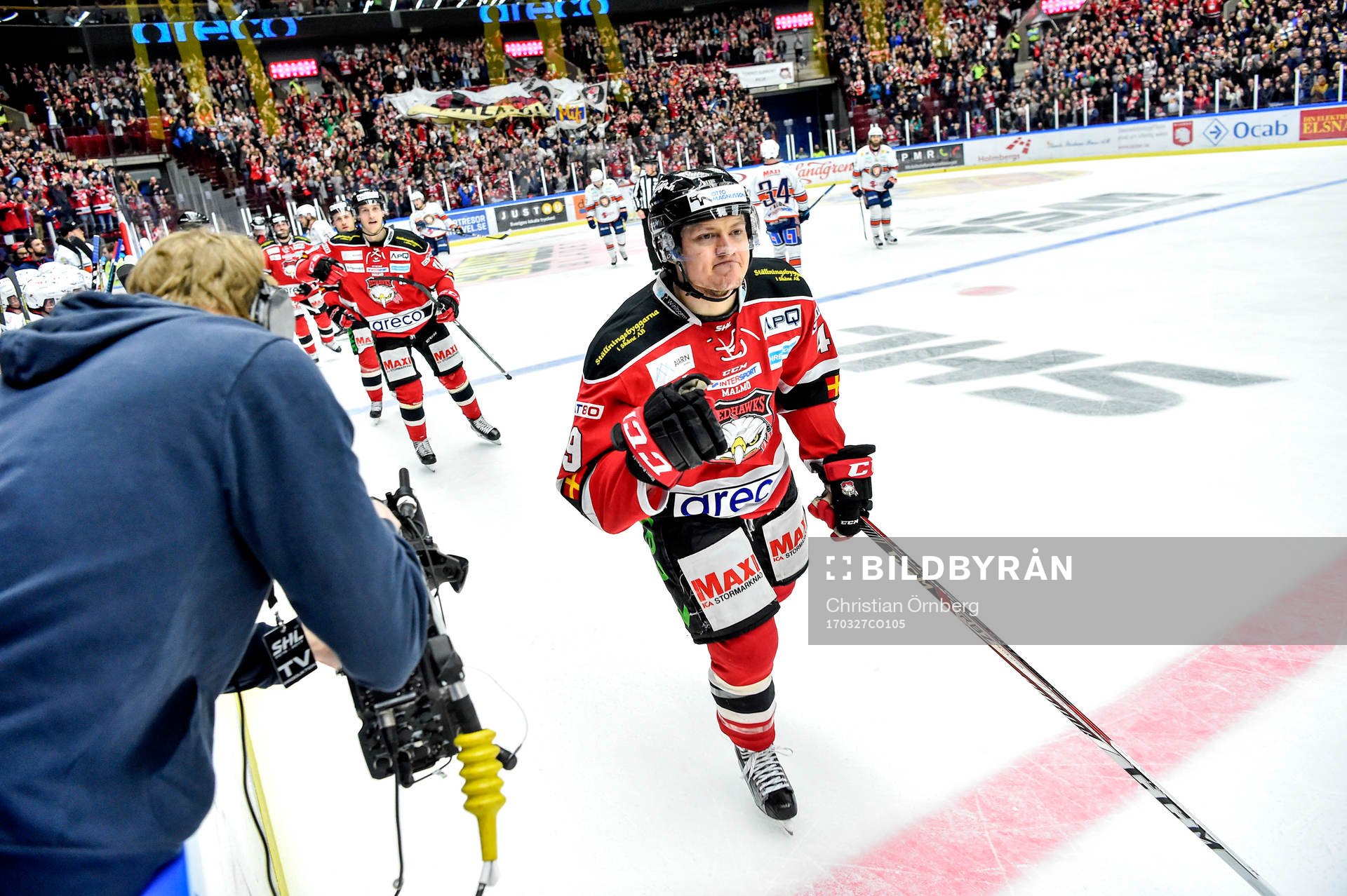 Malmö Redhawks Rhett Rakhshani jublar