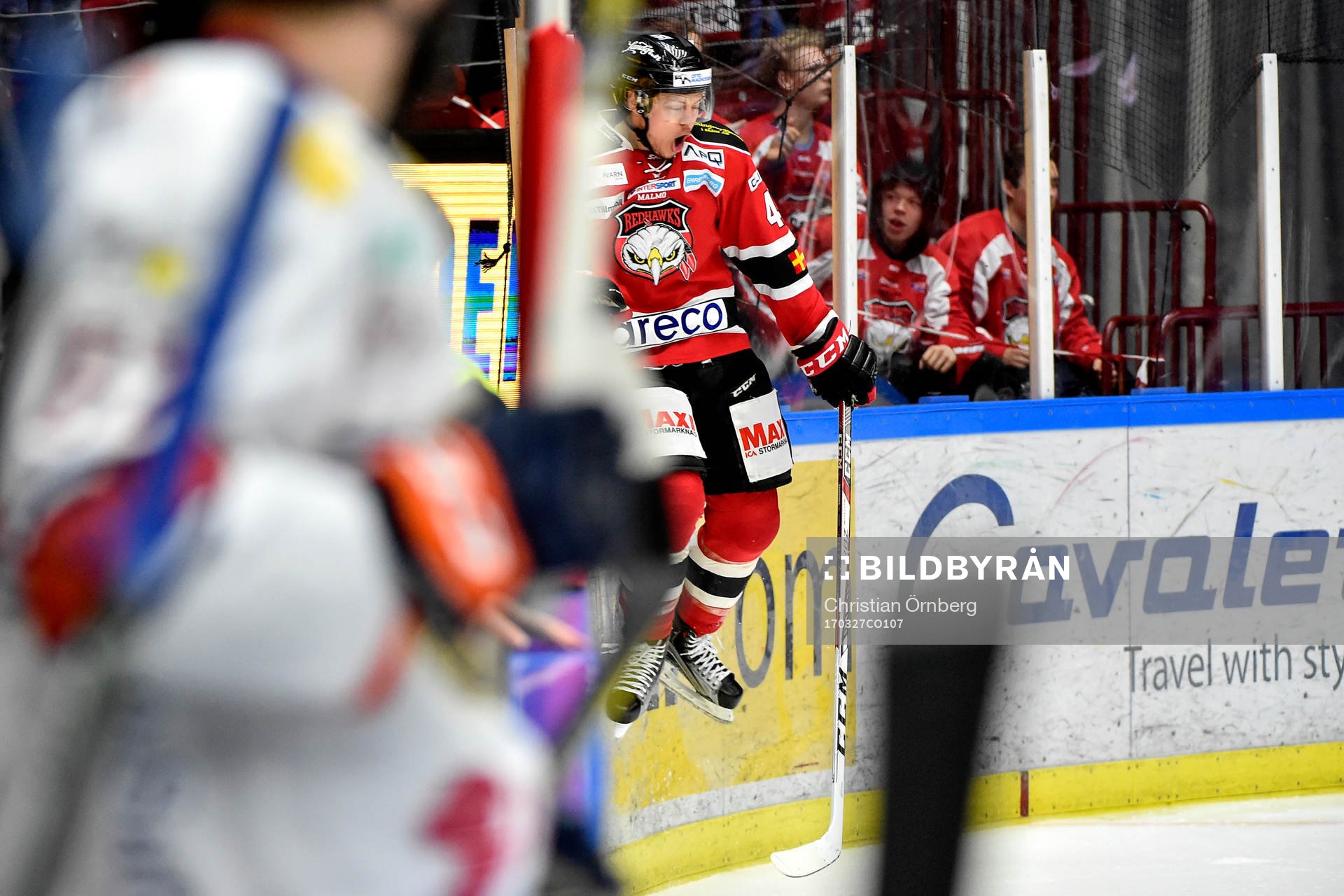 Malmö Redhawks Rhett Rakhshani jublar