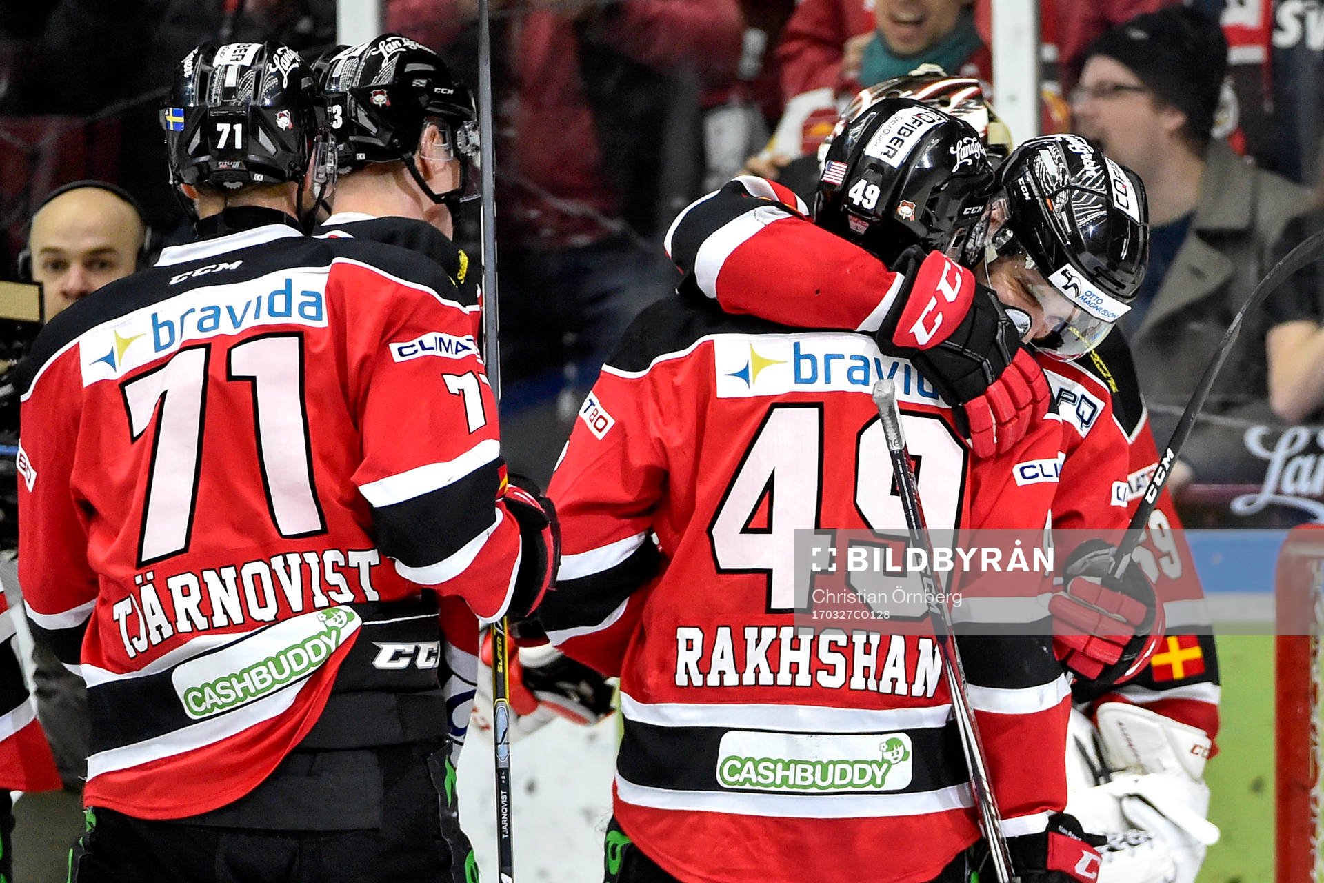 Malmö Redhawks Rhett Rakhshani och Andreas Thuresson jublar