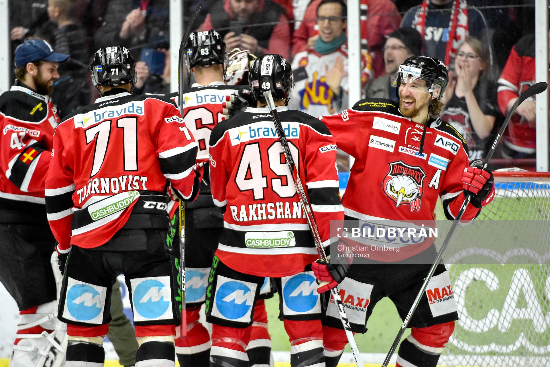 Malmö Redhawks Andreas Thuresson, Rhett Rakhshani och
