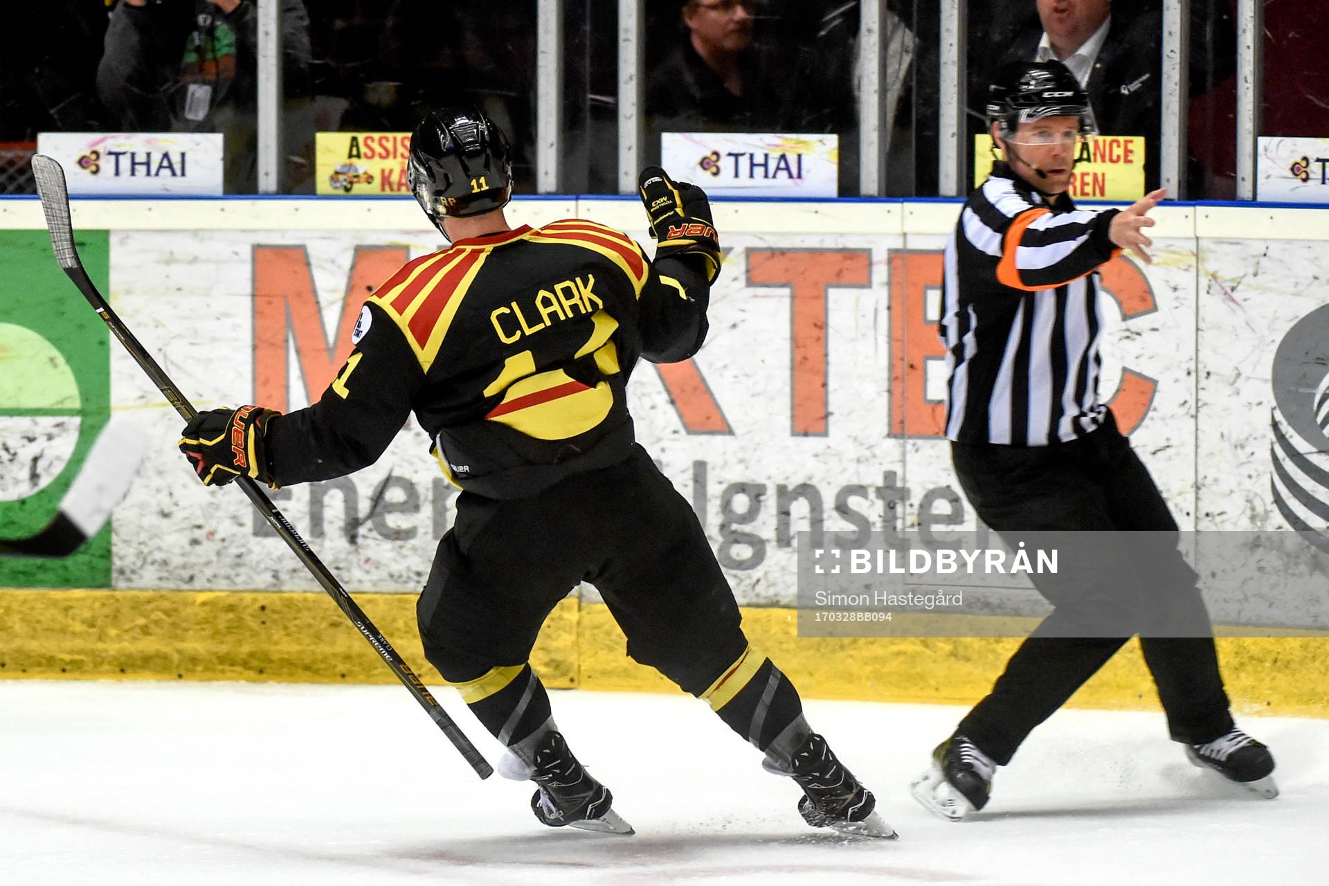 Brynäs Kevin Clark jublar