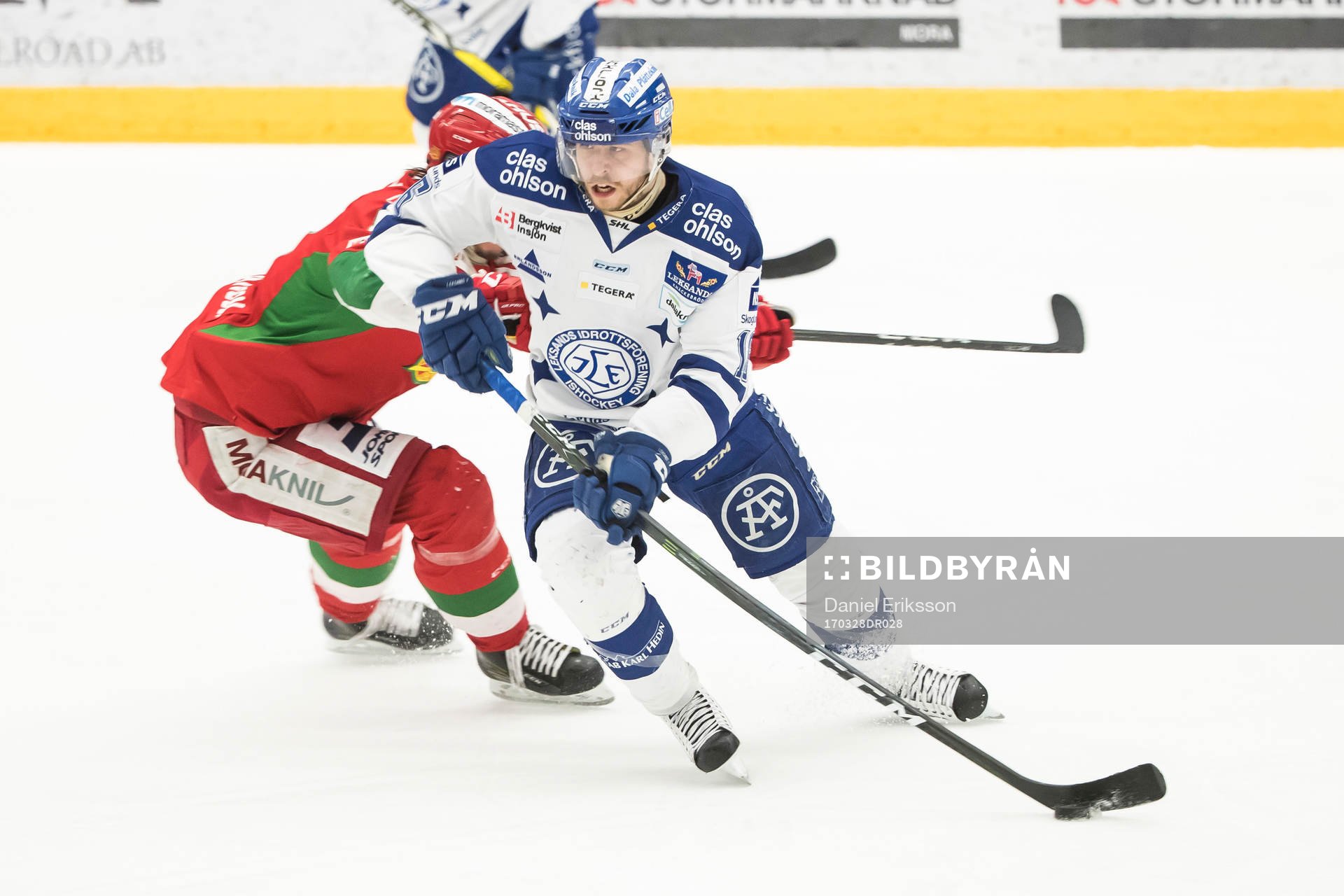 Leksands János Hári  i ishockeymatchen i direktkvalet