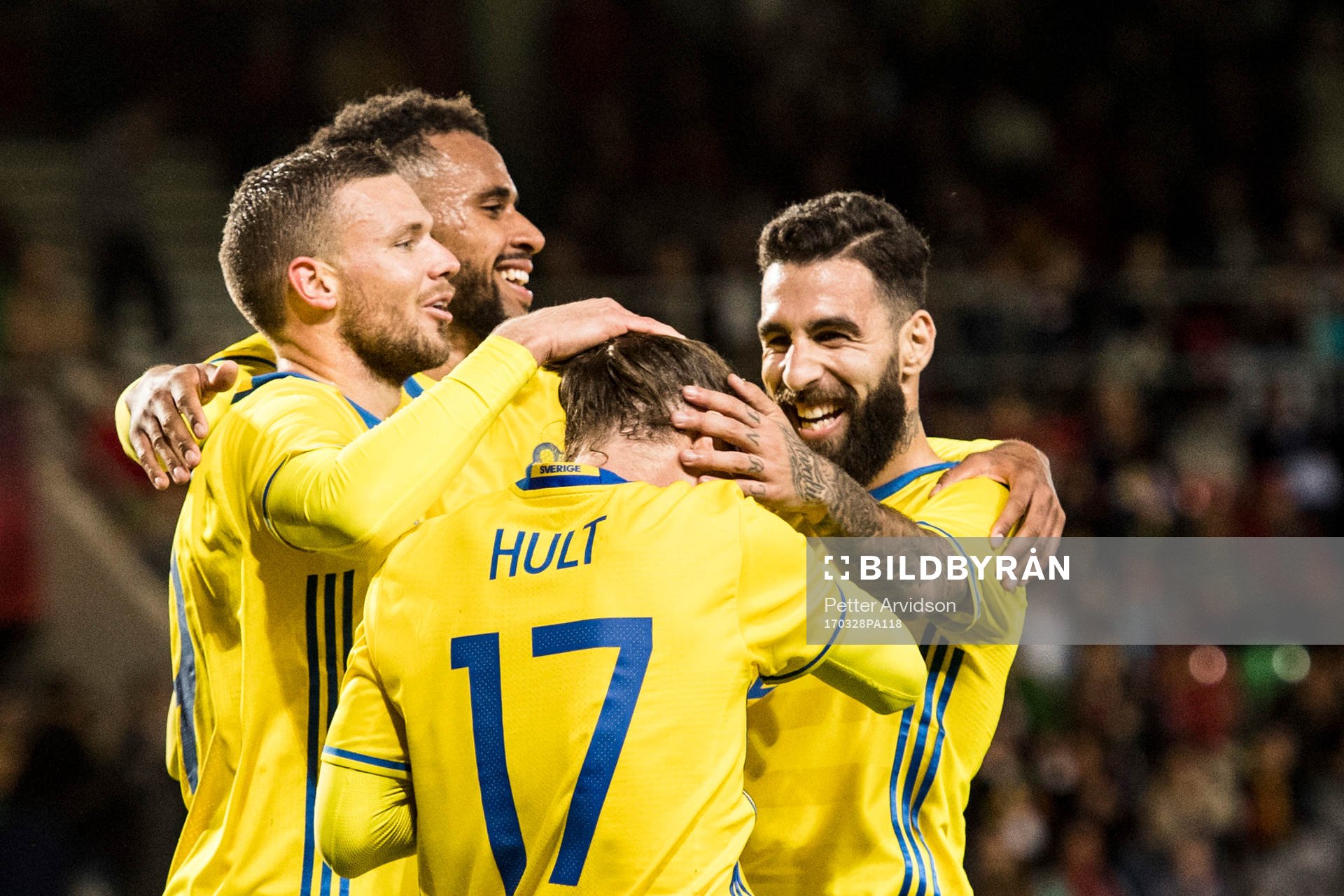 Sveriges Marcus Berg, Niklas Hult, Isaac Kiese Thelin och