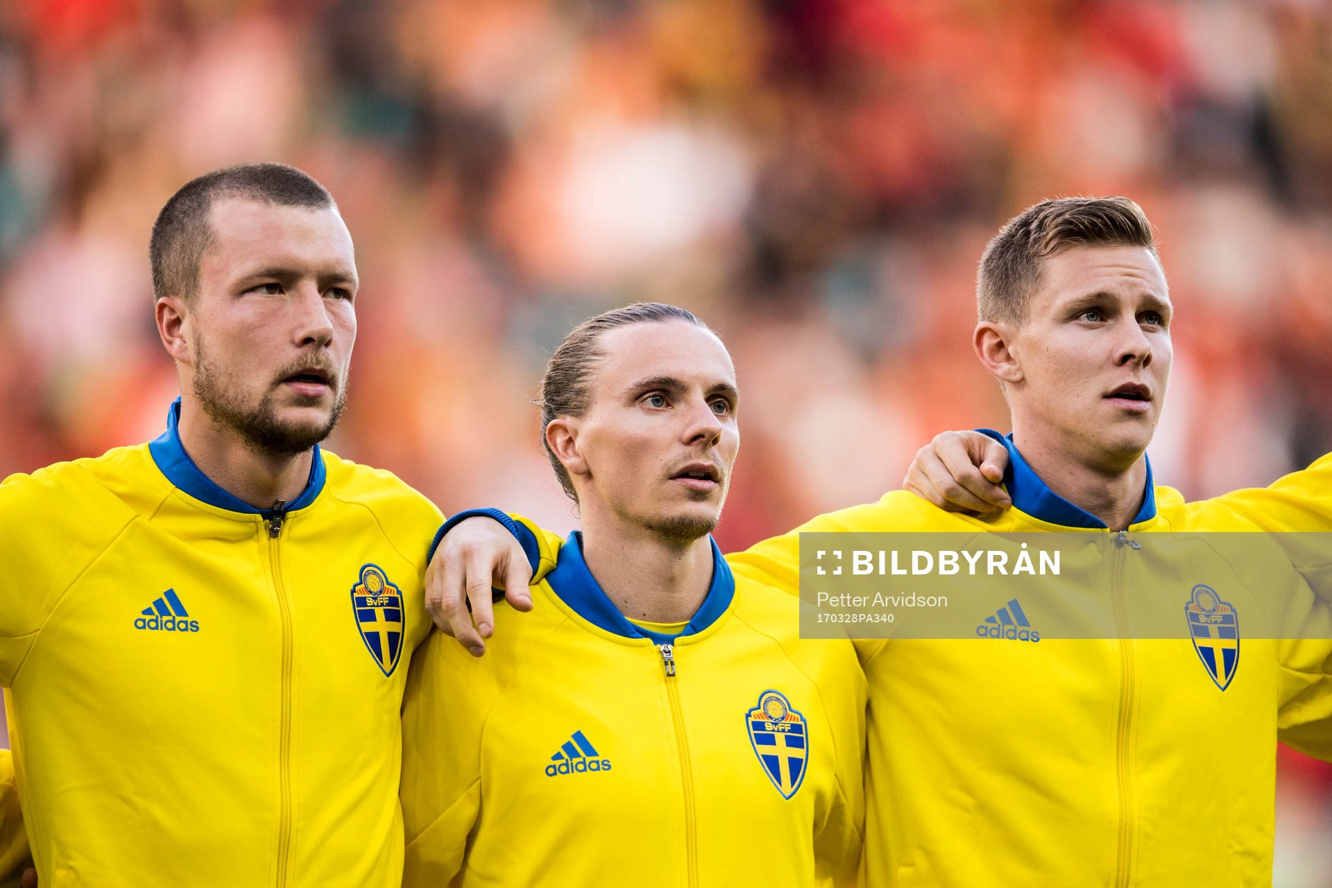Sveriges Jakob Johansson, Niklas Hult och Emil Krafth