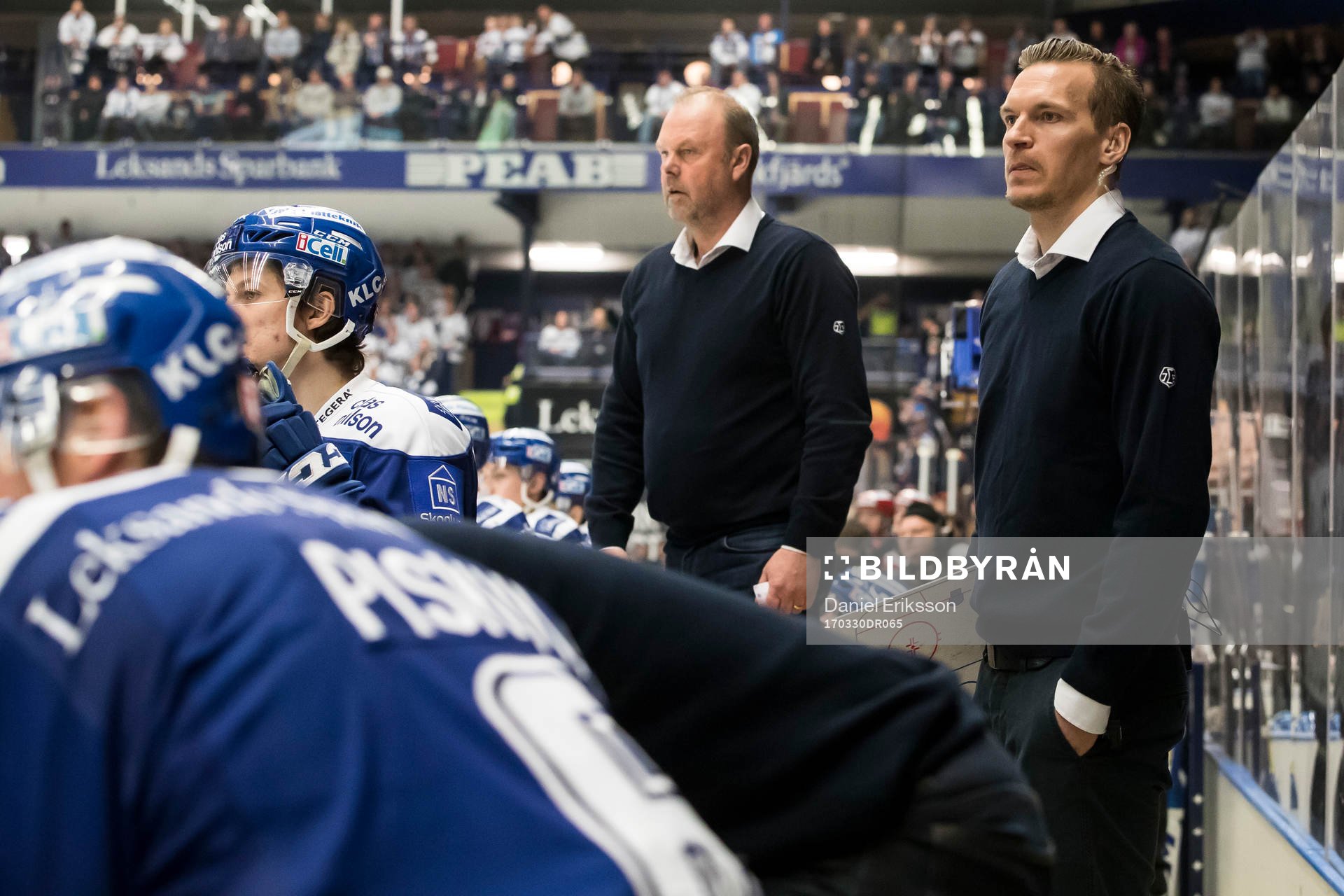 Leksands tränare Per-Erik Johnsson och assisterande