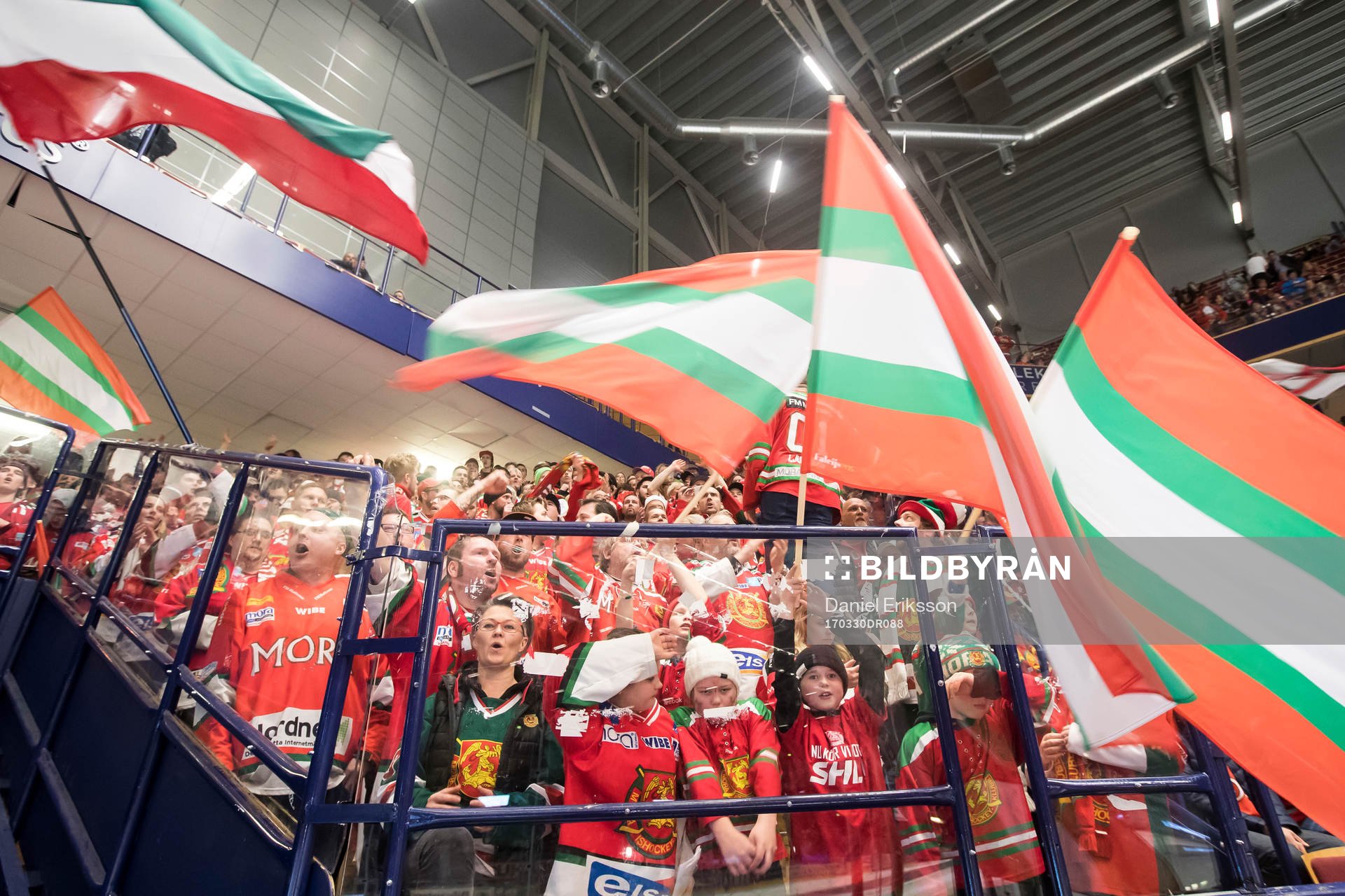 Moras supporters i ishockeymatchen i direktkvalet till SHL