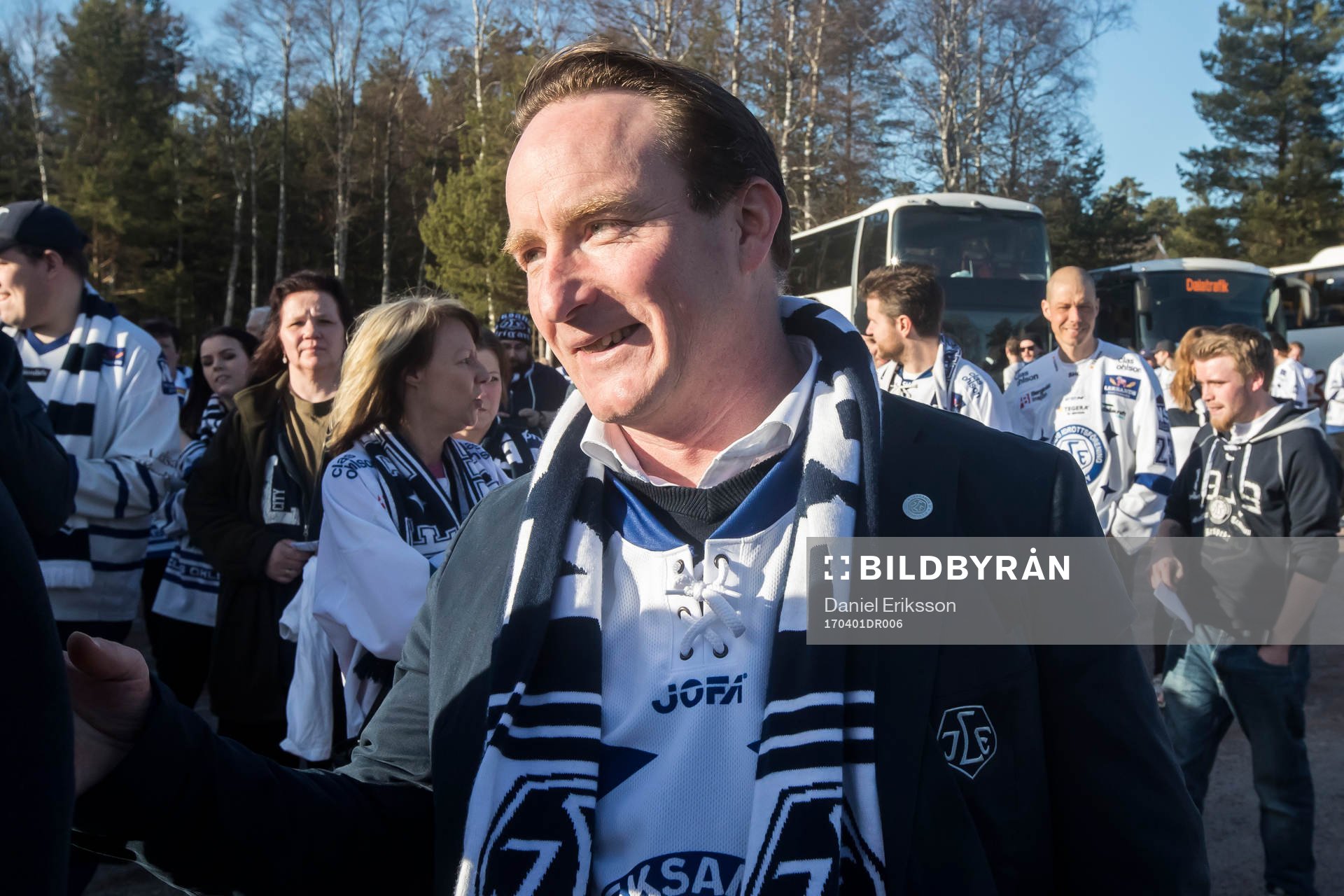 Leksands VD Christer Plars innan ishockeymatchen i