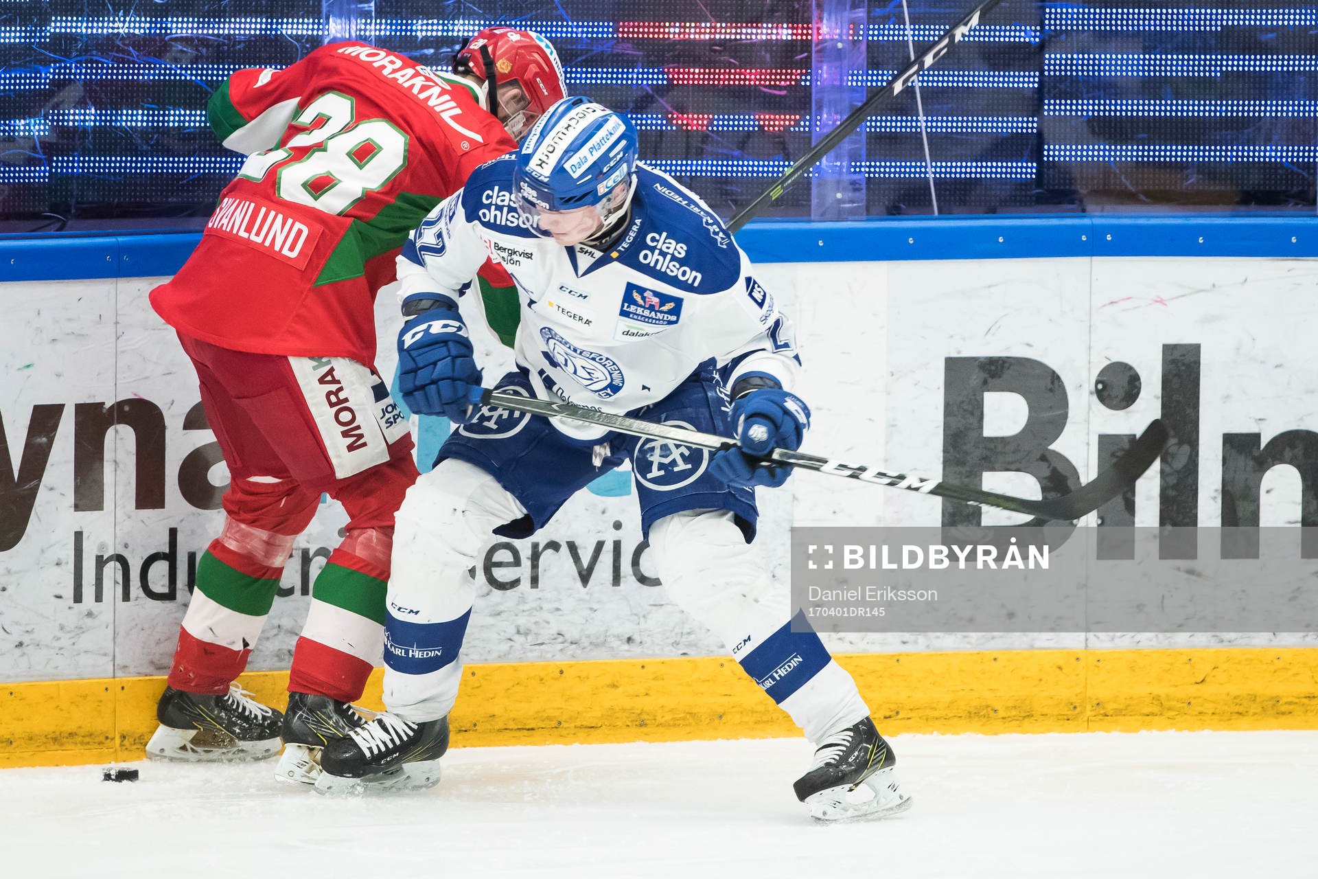 Moras Oskar Svanlund och Leksands Martin Grönberg  i