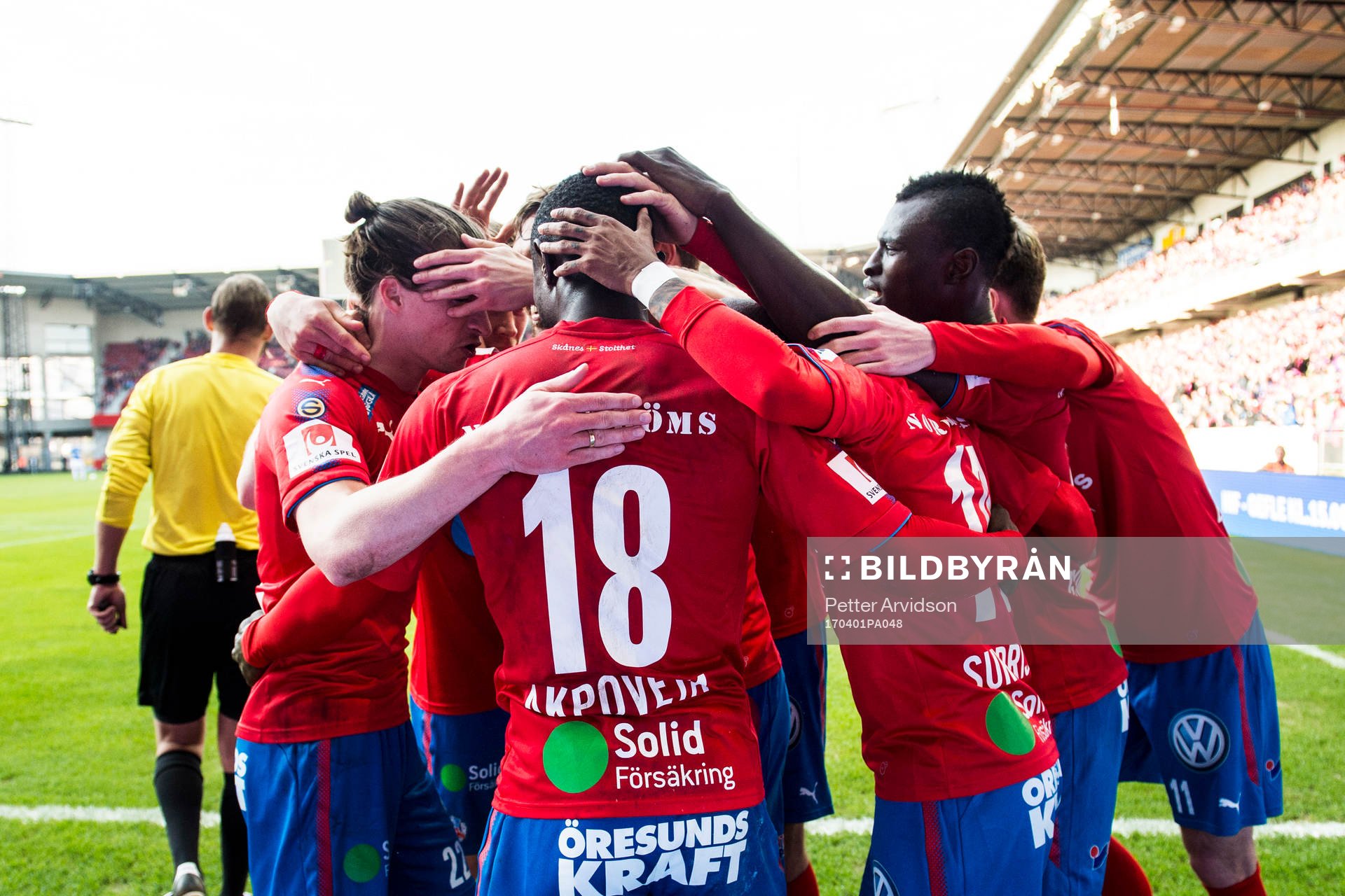 Helsingborgs spelare jublar