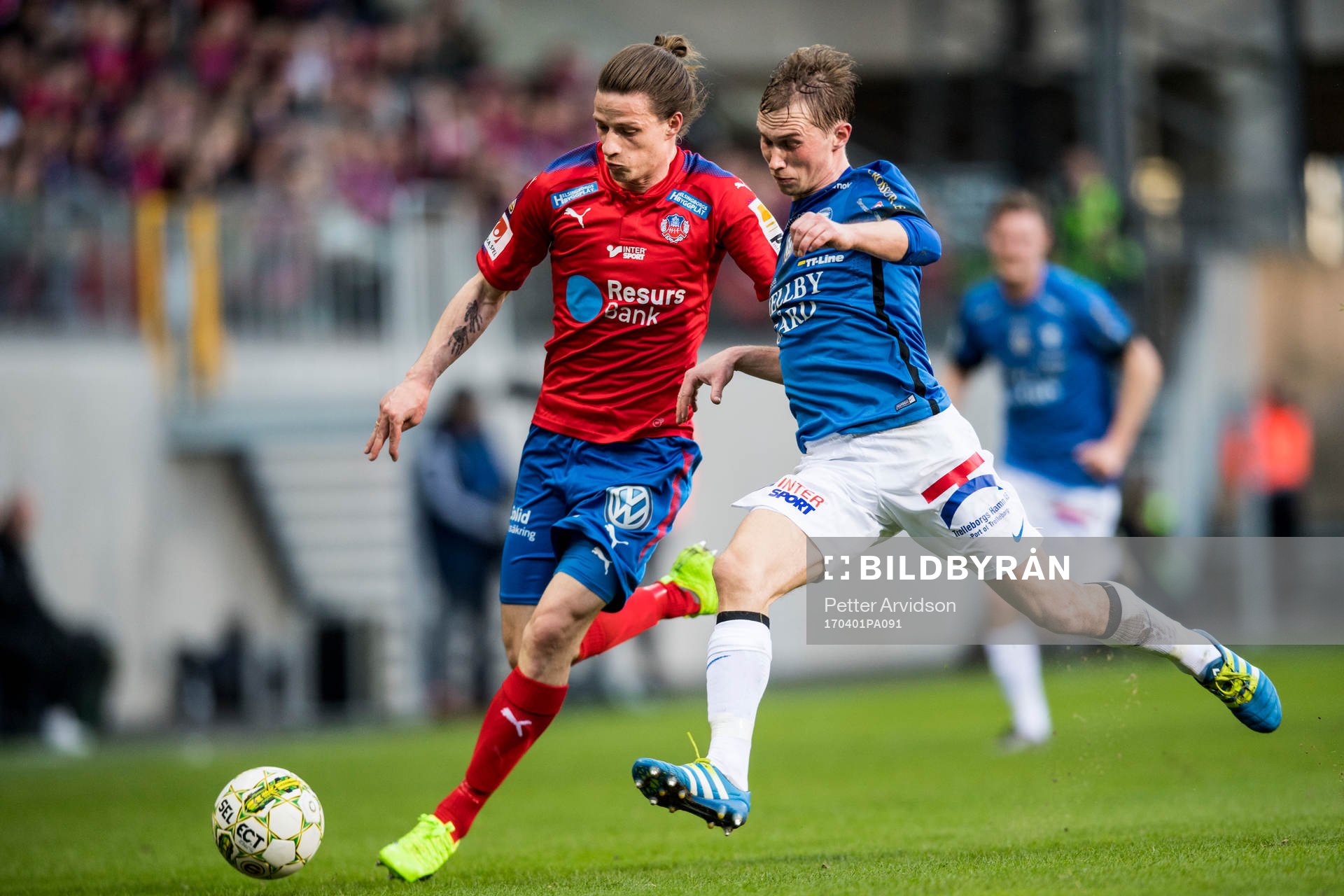 Helsingborgs Jesper Lange och Trelleborgs Albin Nilsson