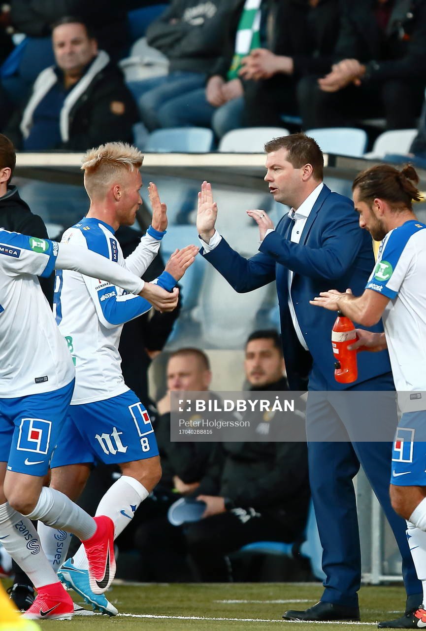 Norrköpings Nicklas Bärkroth och tränare Jens Gustafsson