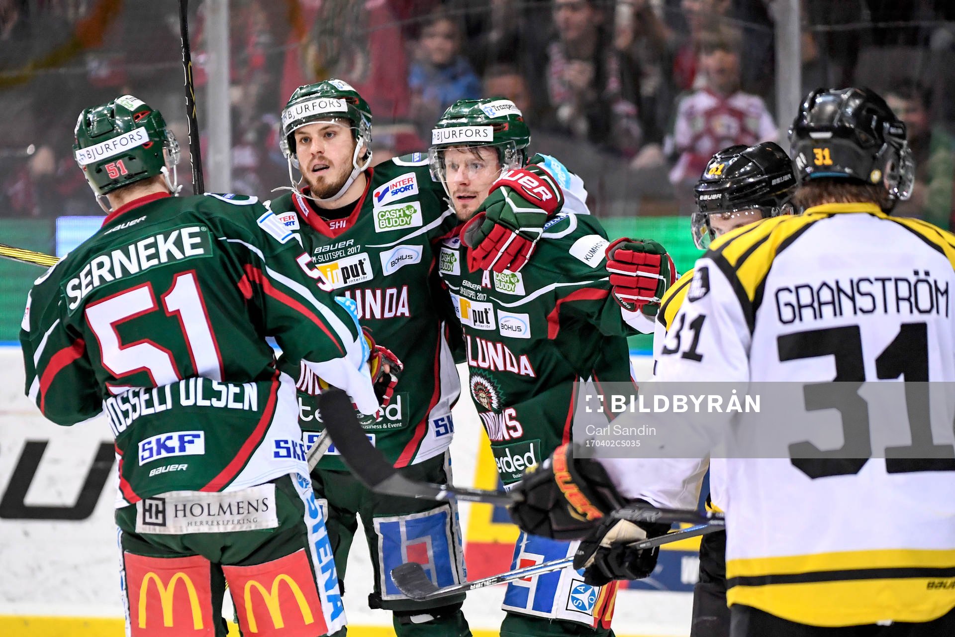 Frölundas Mats Rosseli Olsen, Sebastian Stålberg och