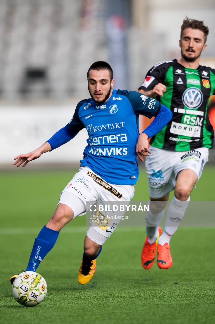 Norrbys Kardo Sarchel Aso Omar med GAIS Dardan Rexhepi i