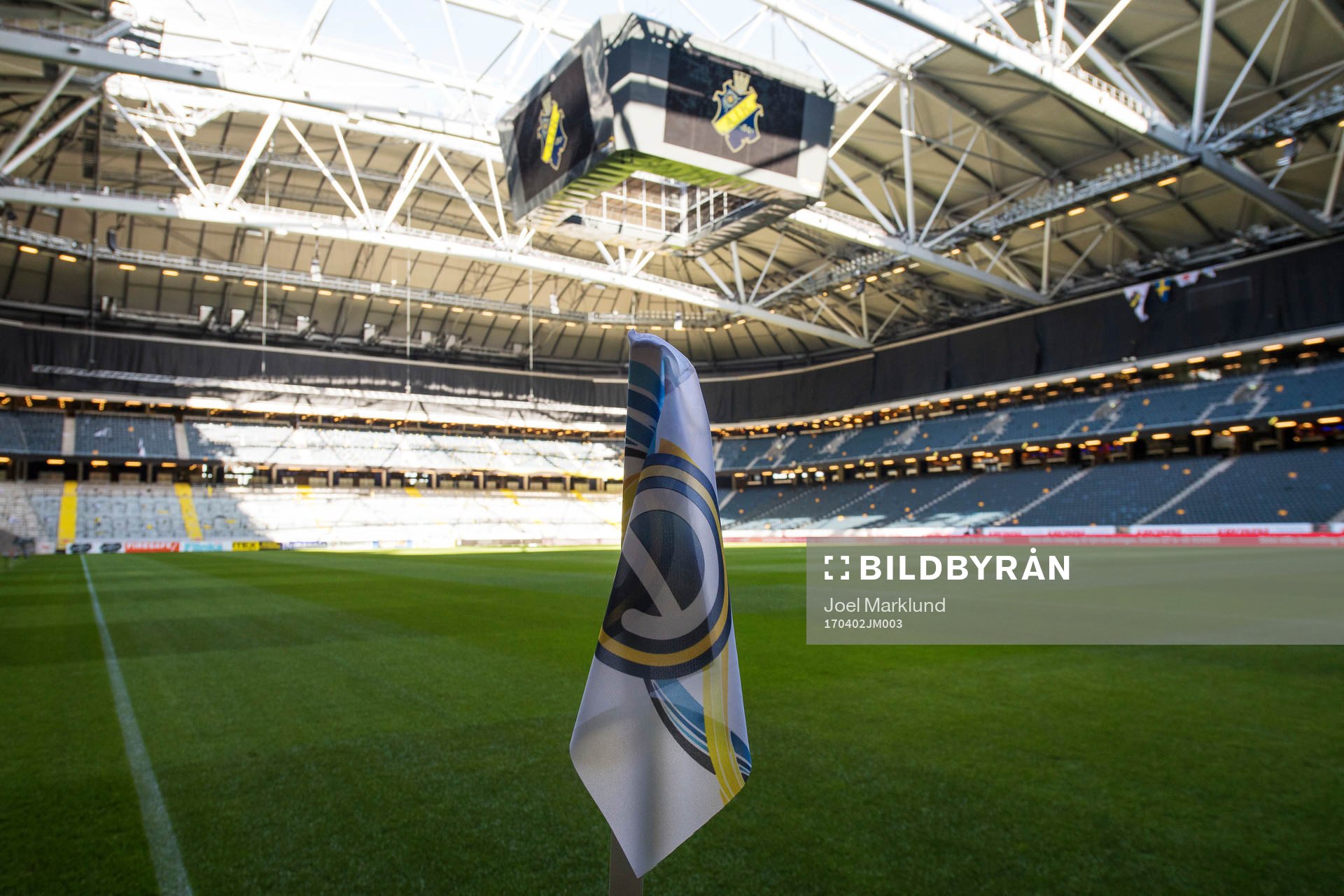 En hörnflagga på Friends Arena