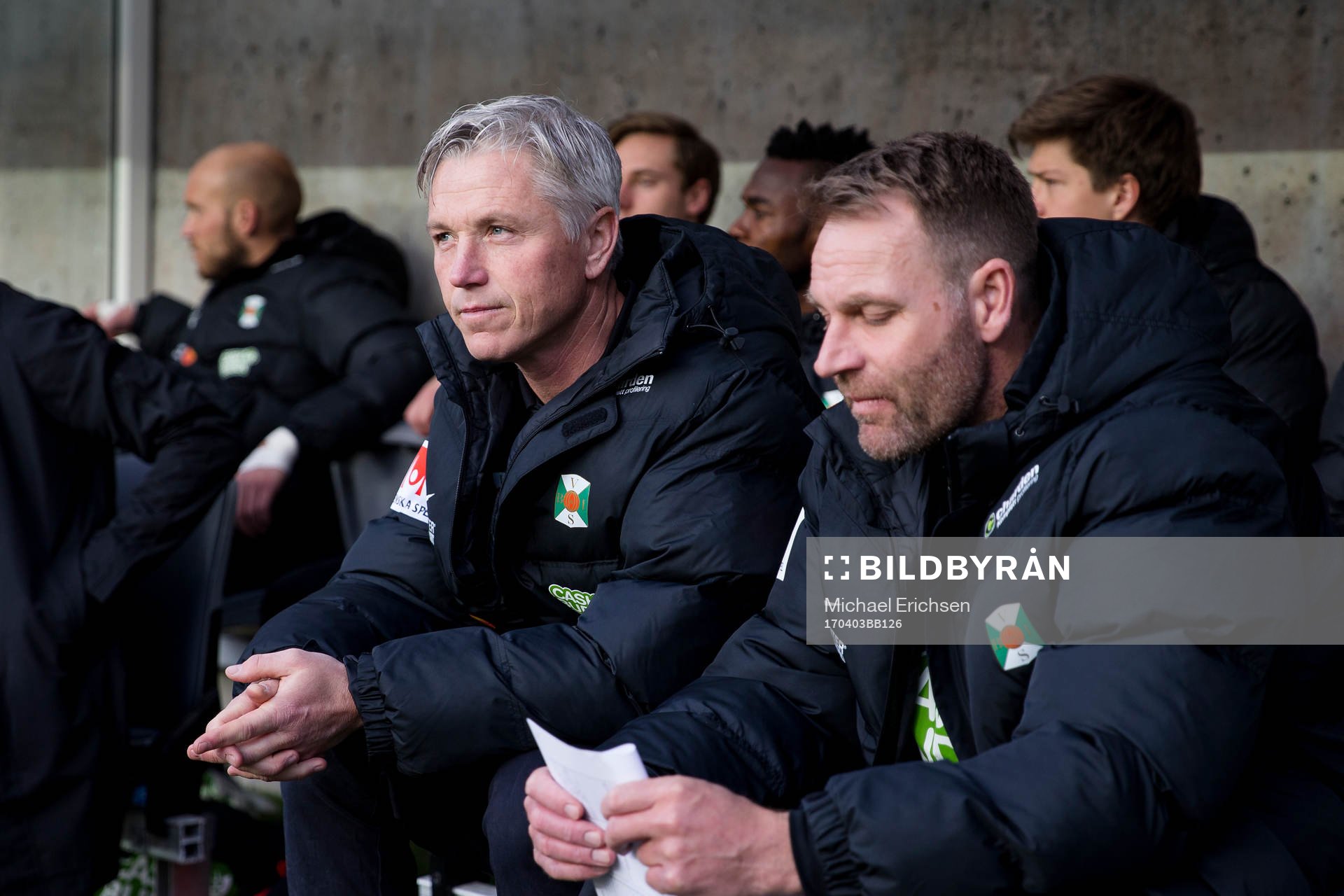 Varbergs tränare Jörgen Wålemark under fotbollsmatchen i Superettan mellan Örgryte och Varberg den 3 april 2017 i Göteborg.