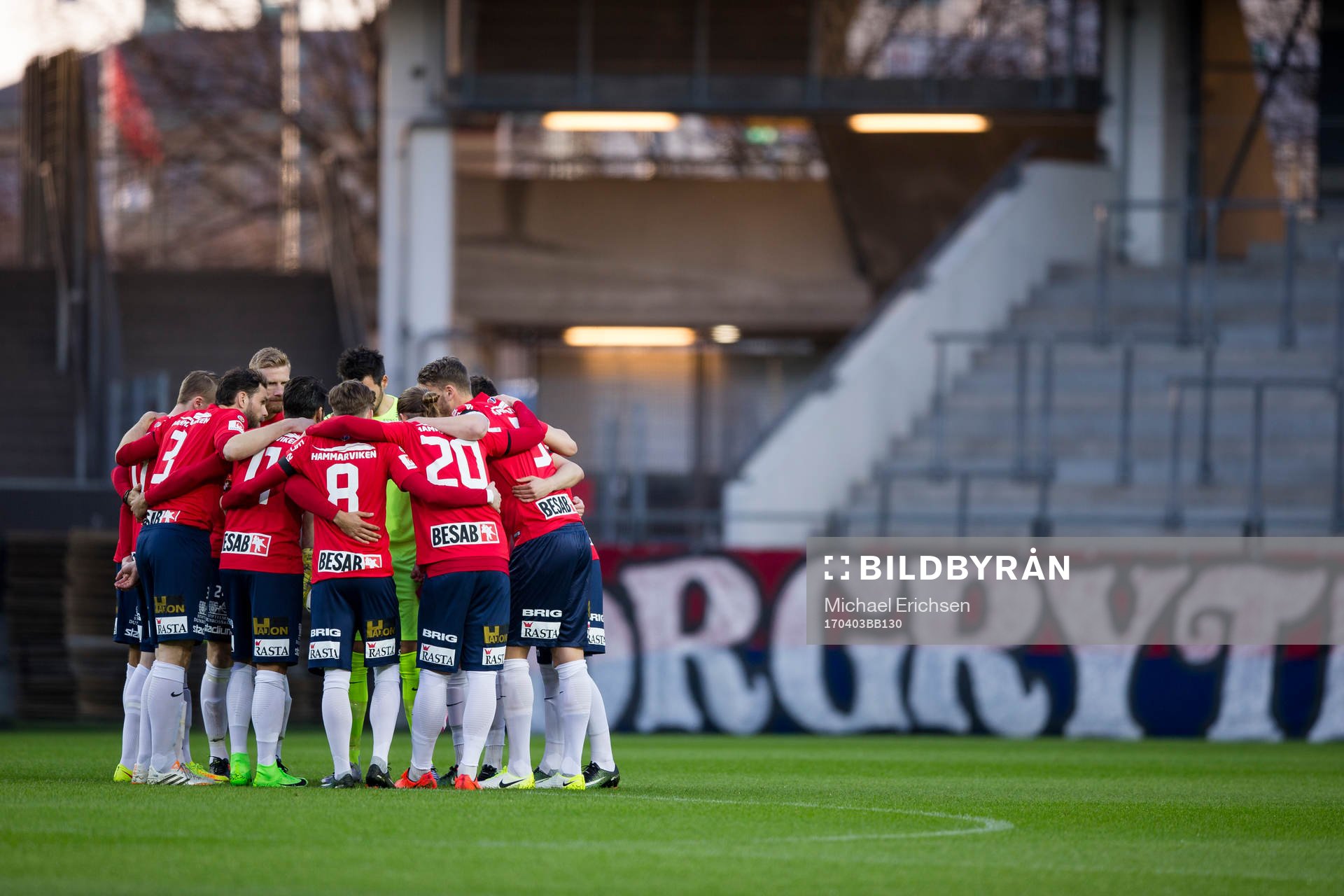 Örgryte samlade innan fotbollsmatchen i Superettan mellan