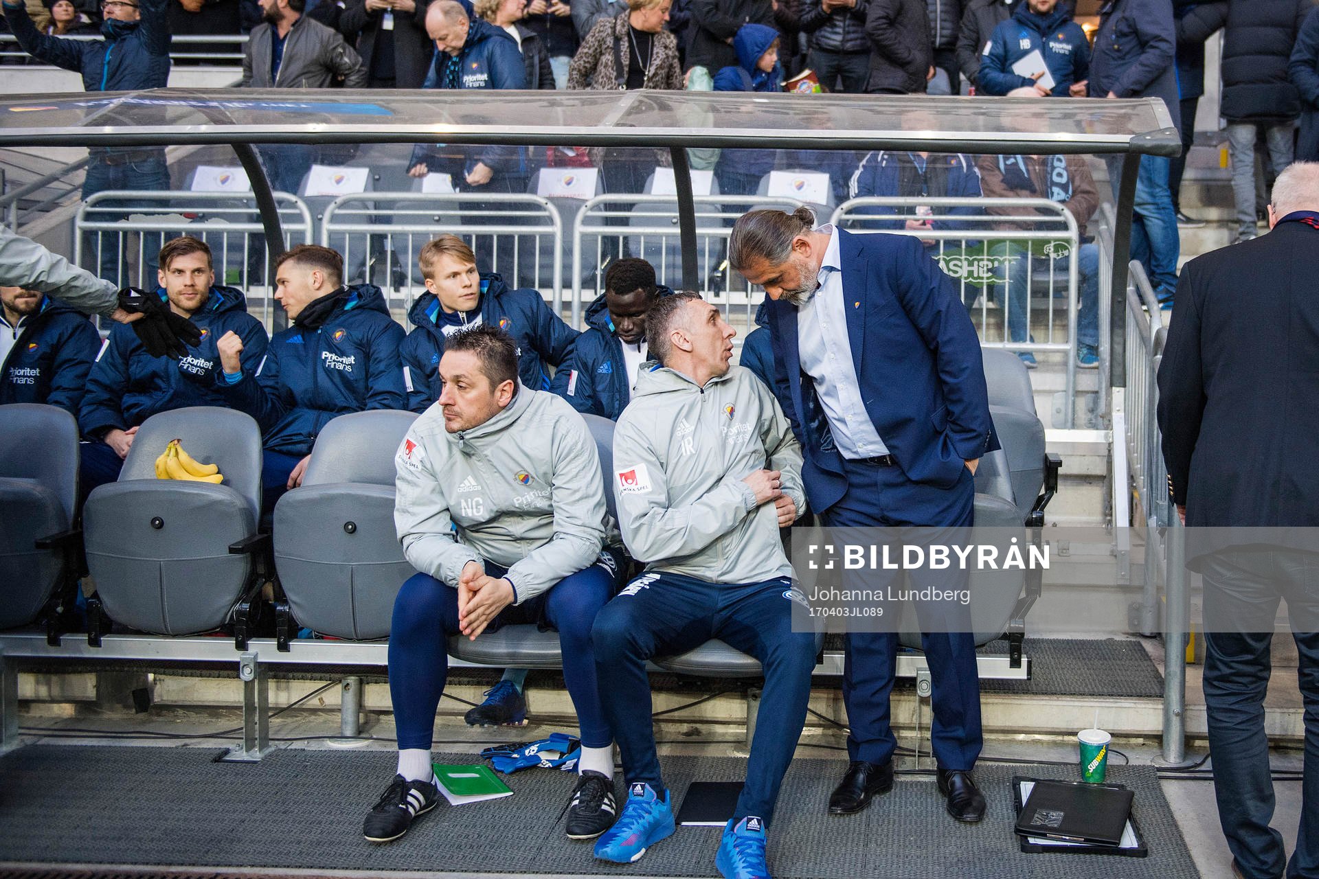 Djurgårdens tränare Özcan Melkemichel och assisterande