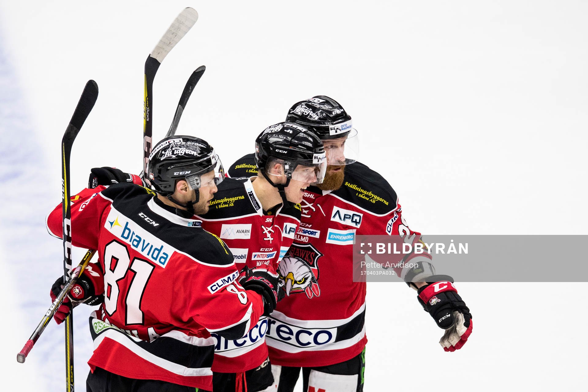 Malmö Redhawks Carl-Johan Lerby jublar