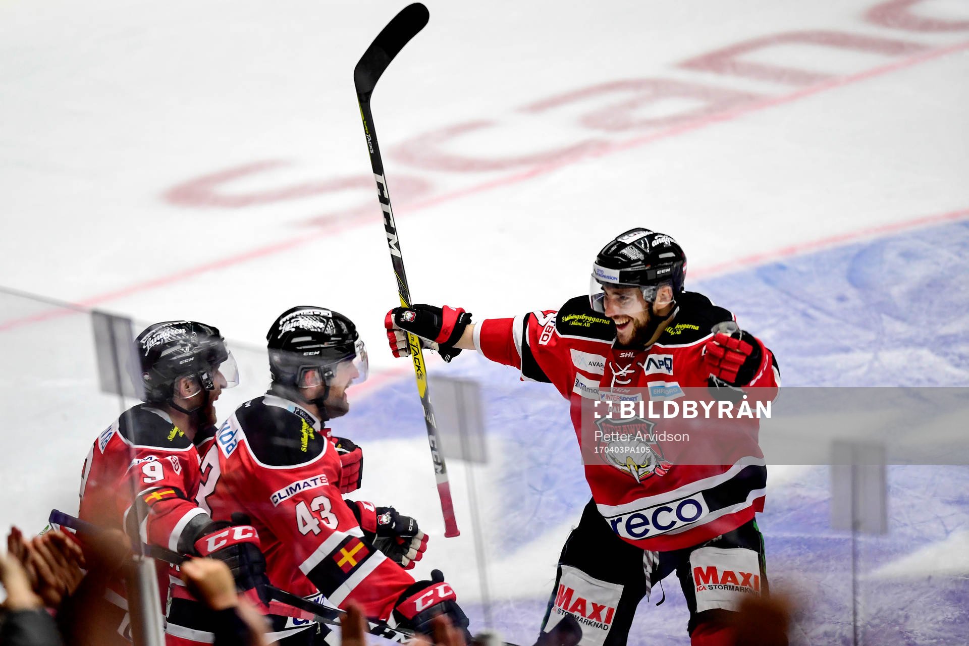 Malmö Redhawks Nichlas Hardt, Konstantin Komarek och