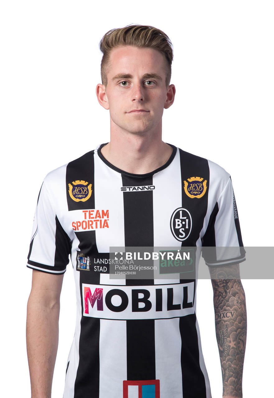 Landskronas Rasmus Alm poserar för ett porträtt den 5 april 2017 i Landskrona.