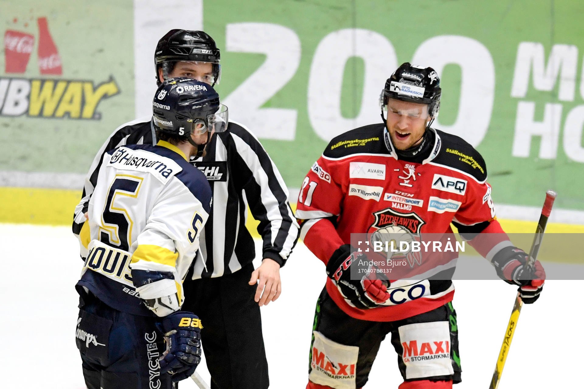 s Adam Almquist och Malmö Redhawks Ilari Filppula