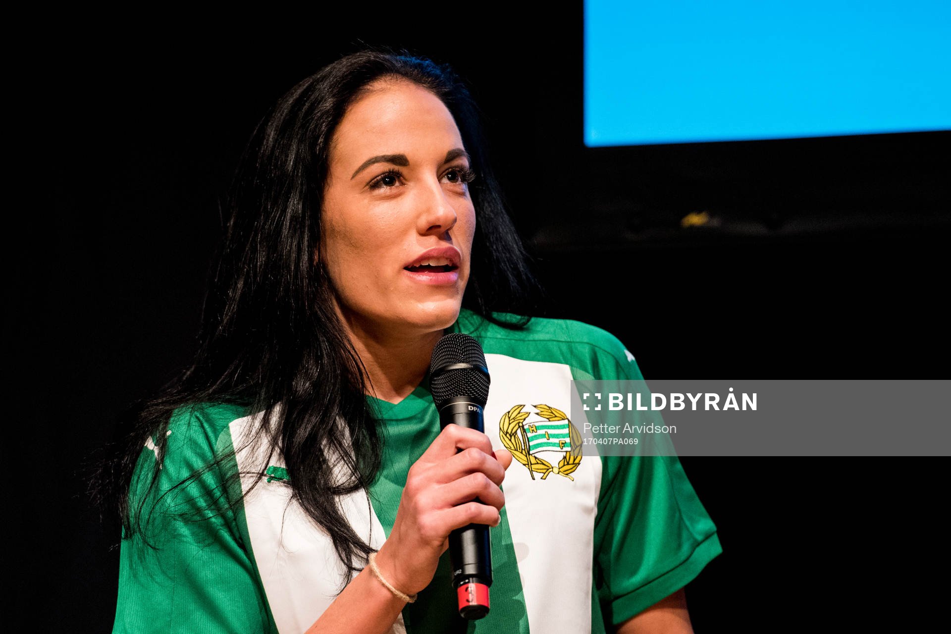 Hammarbys Anna Oscarsson under upptaktsträffen för damallsvenskan i fotboll den 7 april 2017 i Malmö.