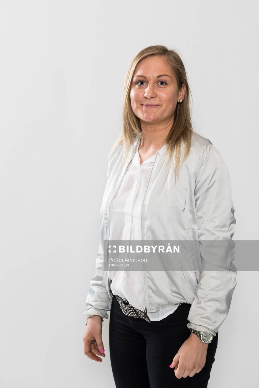 Kungsbackas Karin Lundin under upptaktsträffen för damallsvenskan i fotboll den 7 april 2017 i Malmö.
