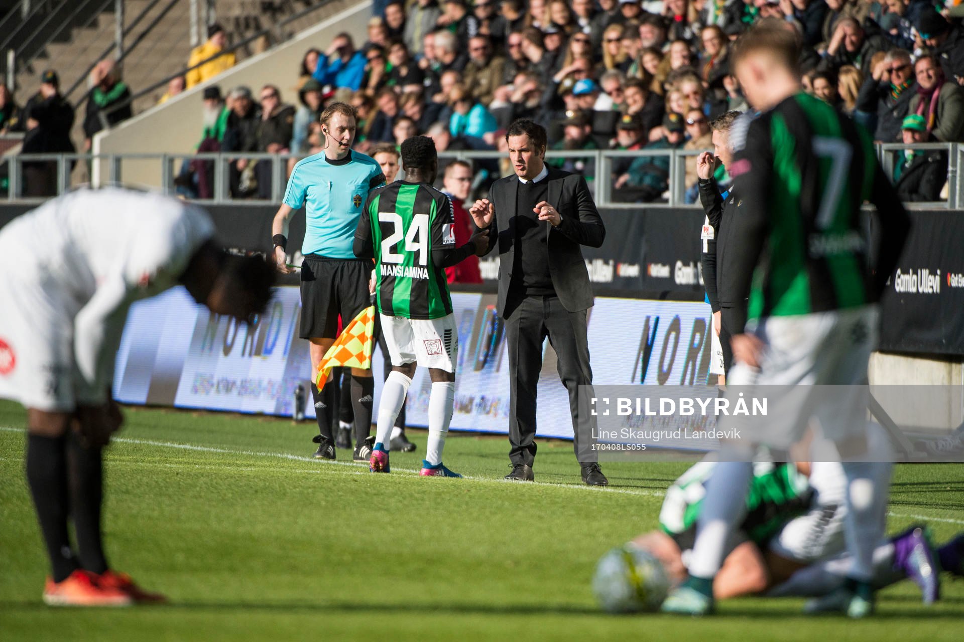 GAIS Rickson Mansiamina och GAIS tränare Benjamin Westman