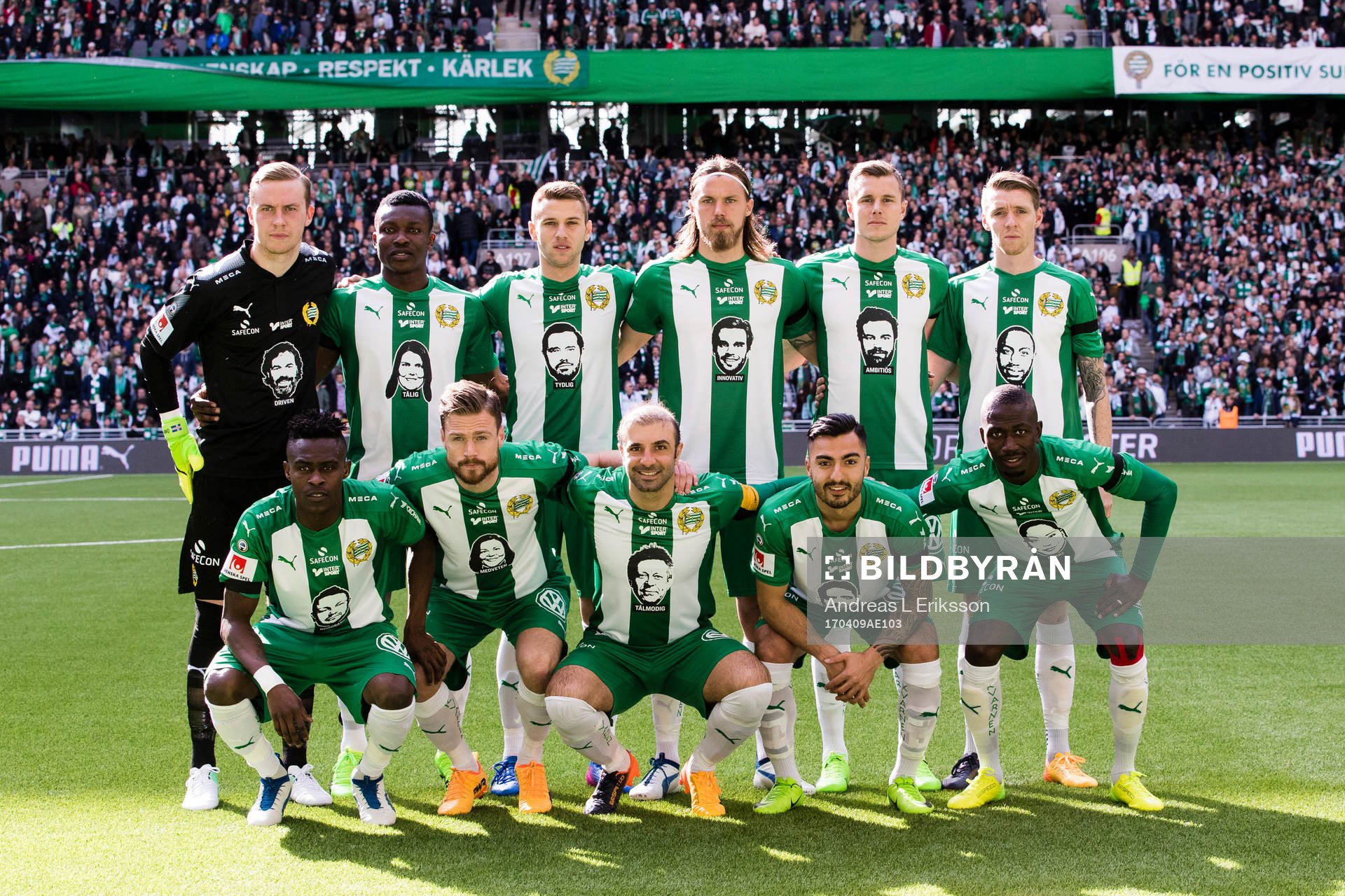 Hammarbys startelva innan fotbollsmatchen i Allsvenskan