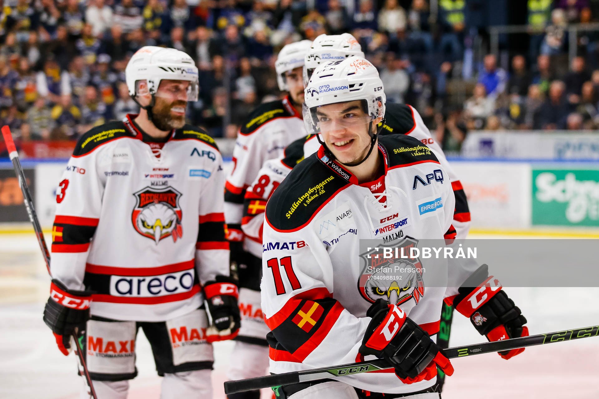 Malmö Redhawks Lukas Haudum jublar