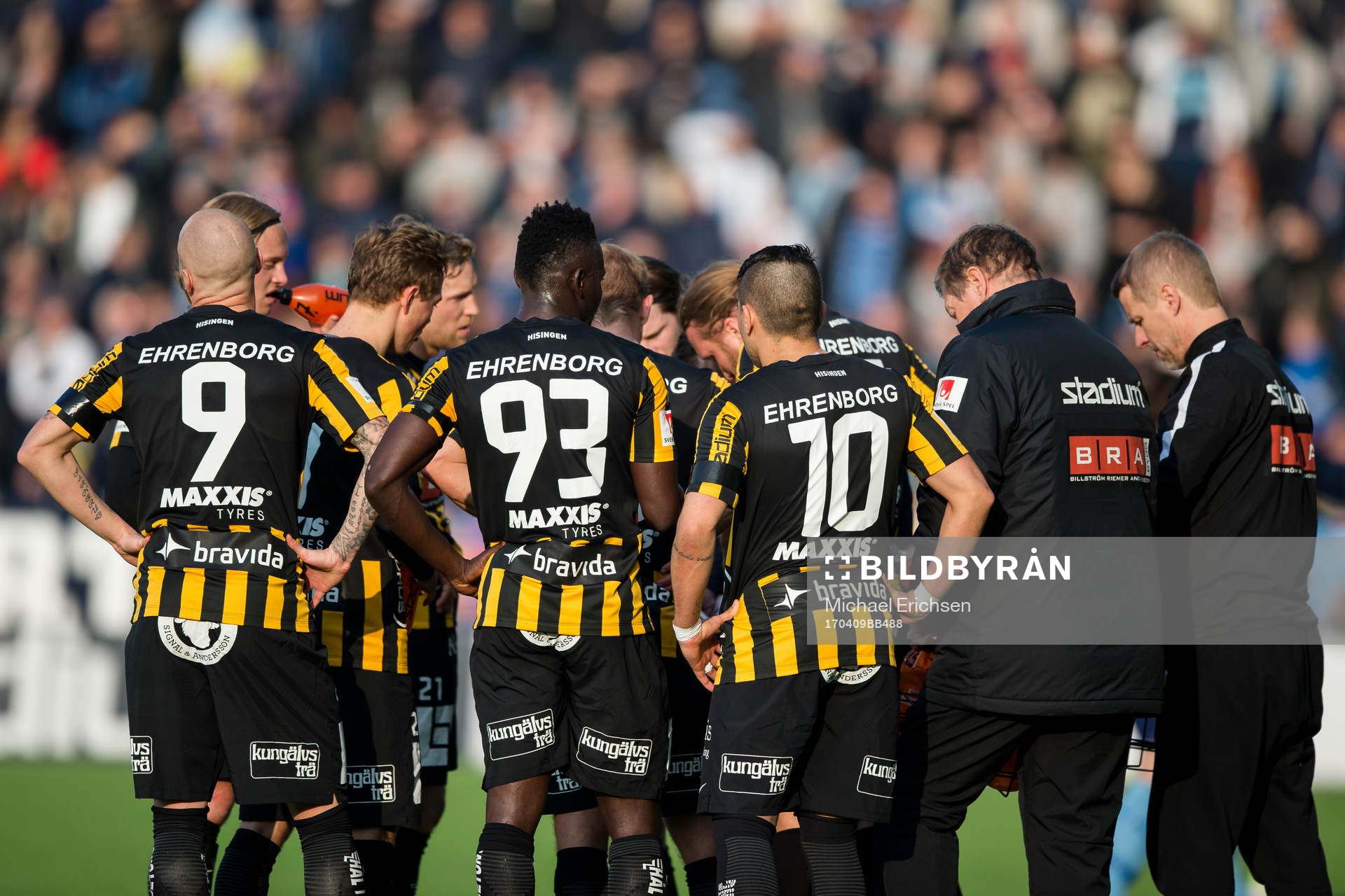 Häcken samlade vid ett spelavbrott