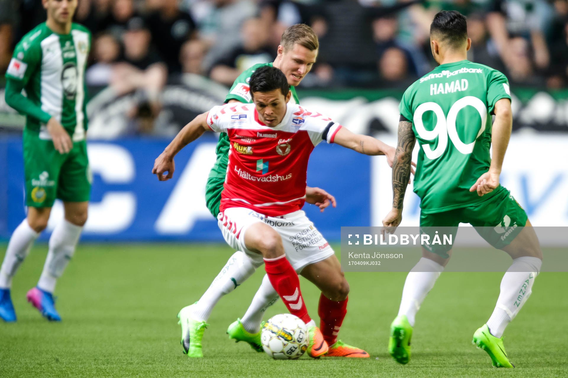 Kalmars Romário Pereira Sipião i kamp mot Hammarbys