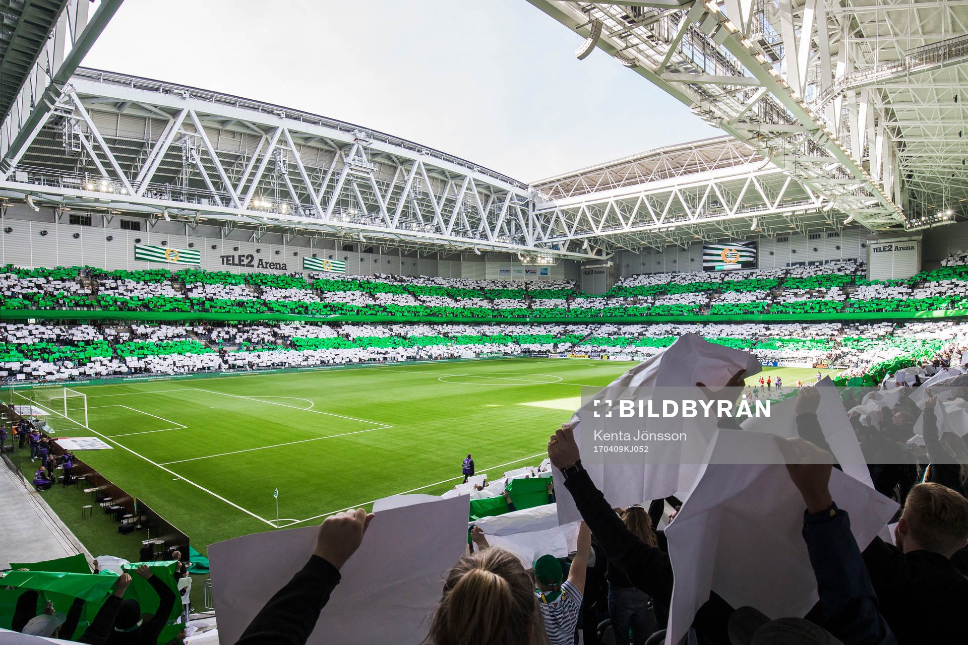 Hammarbys supportrar med ett tifo